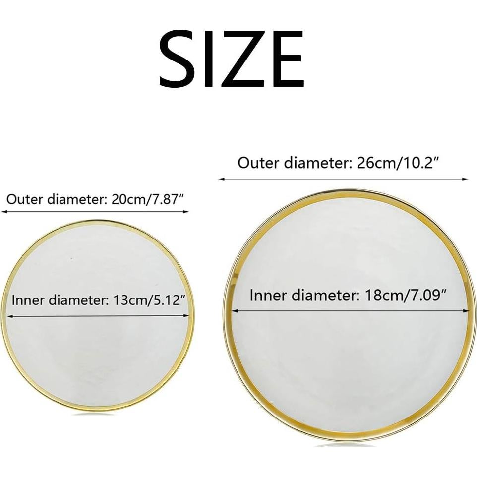 Juego de Platos de Carga NUPTIO 2PCS Vidrio Transparente Dorado