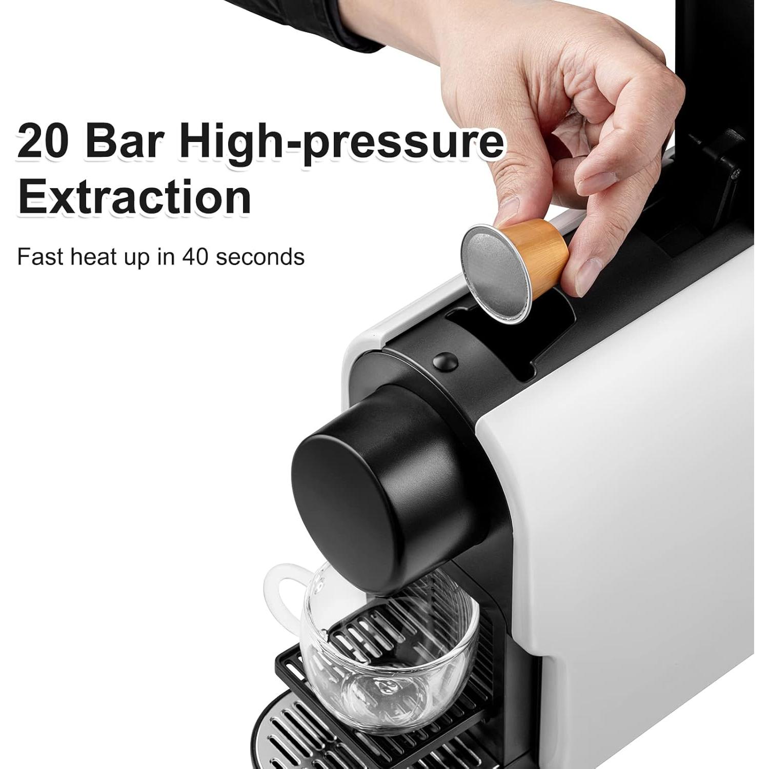 Cafetera Espresso Mini Beanglass 20 Bar 650ml Blanca