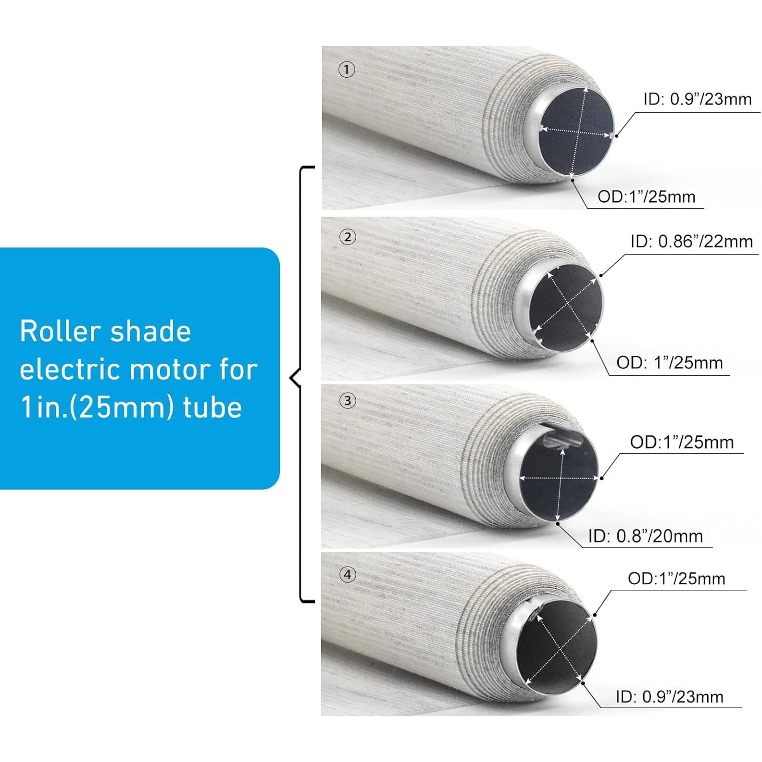 Motor Tubular 12V DC Rollerhouse para Persianas 1" (25mm)