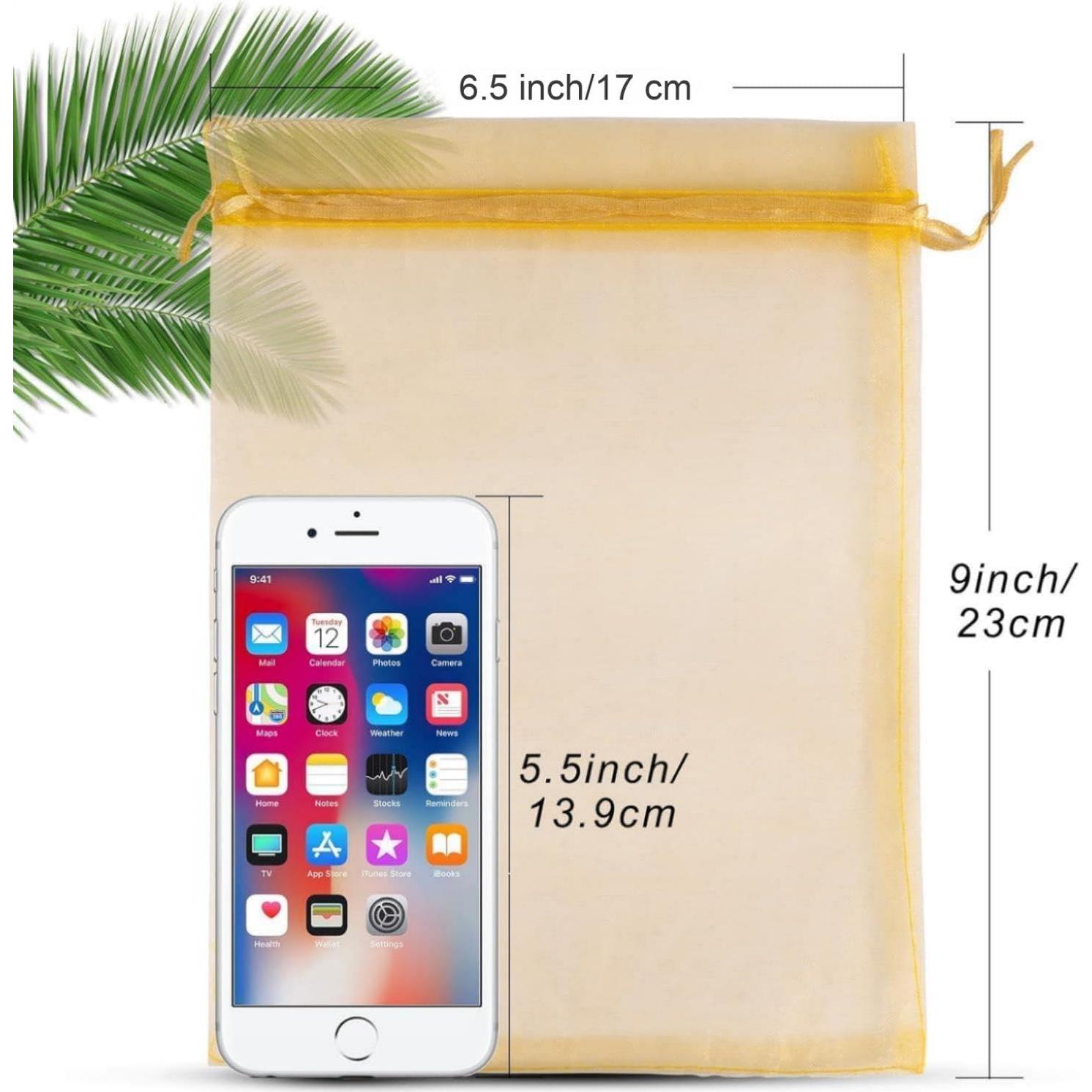 Paquete de 50 Bolsas de Organza ANZNKU 16.5x22.9 cm Asortidas