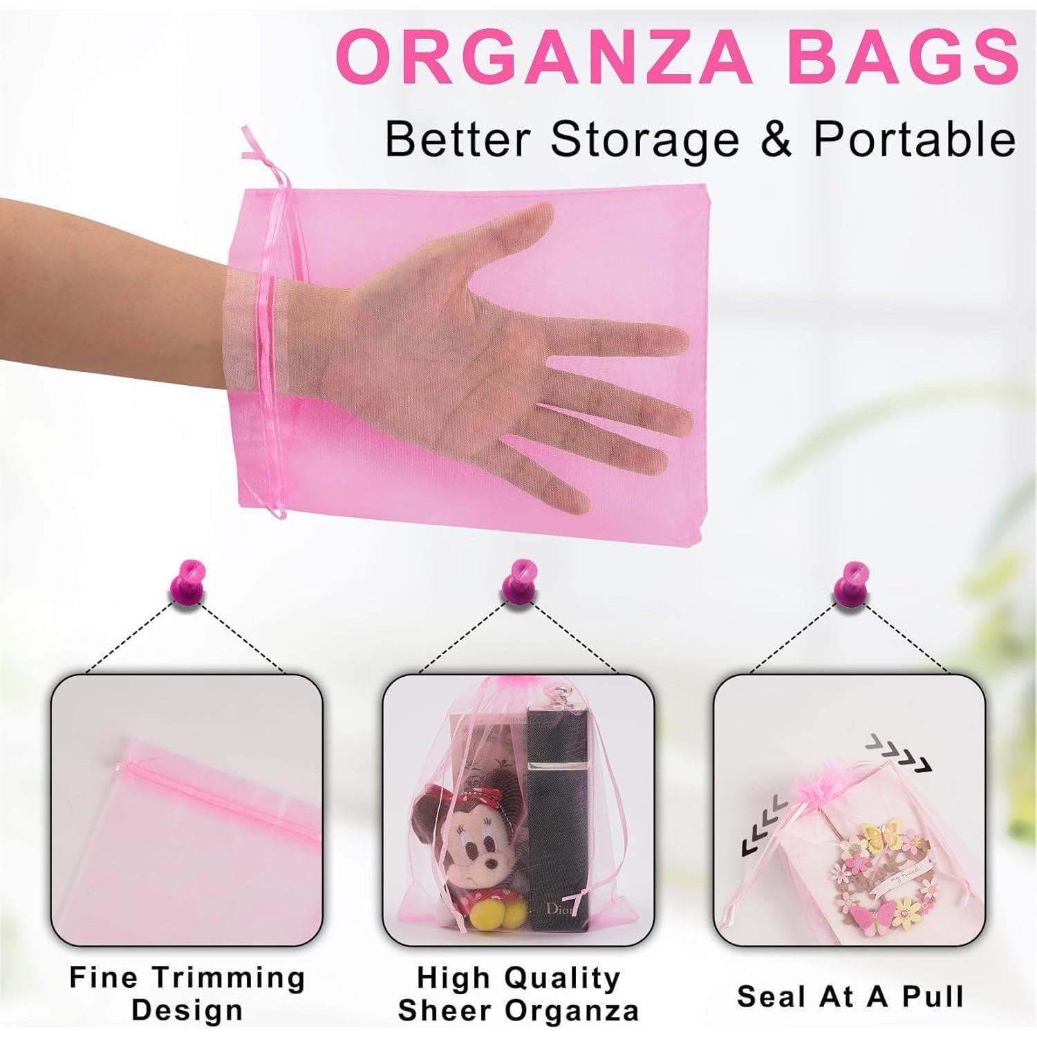Paquete de 50 Bolsas de Organza ANZNKU 16.5x22.9 cm Asortidas