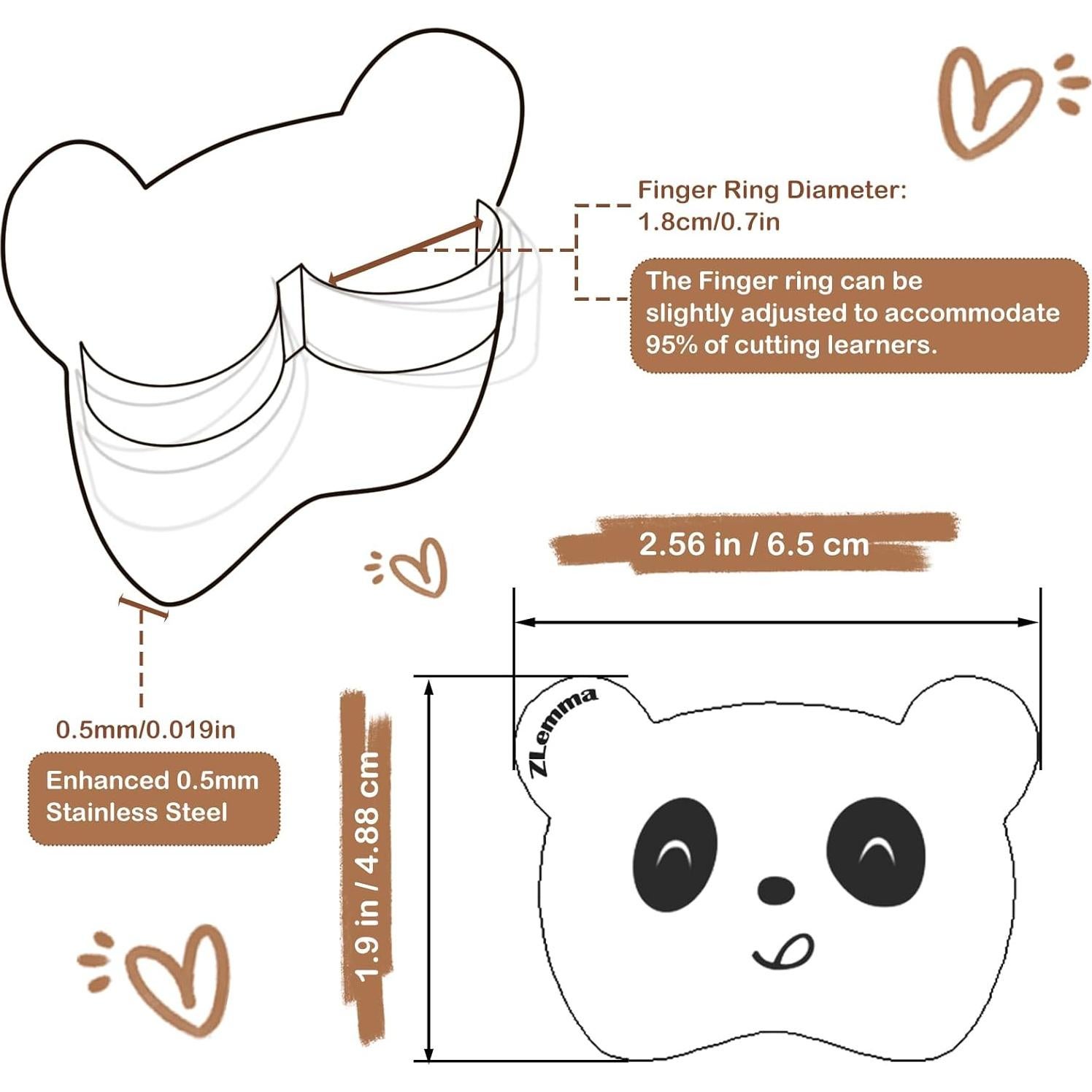 Guardián de Dedos Panda ZLemma - Set 4 Piezas Acero Inoxidable
