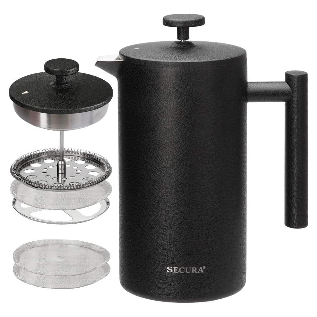 Cafetera de Émbolo Francesa Secura SFP-34DPB 1L Acero Inoxidable