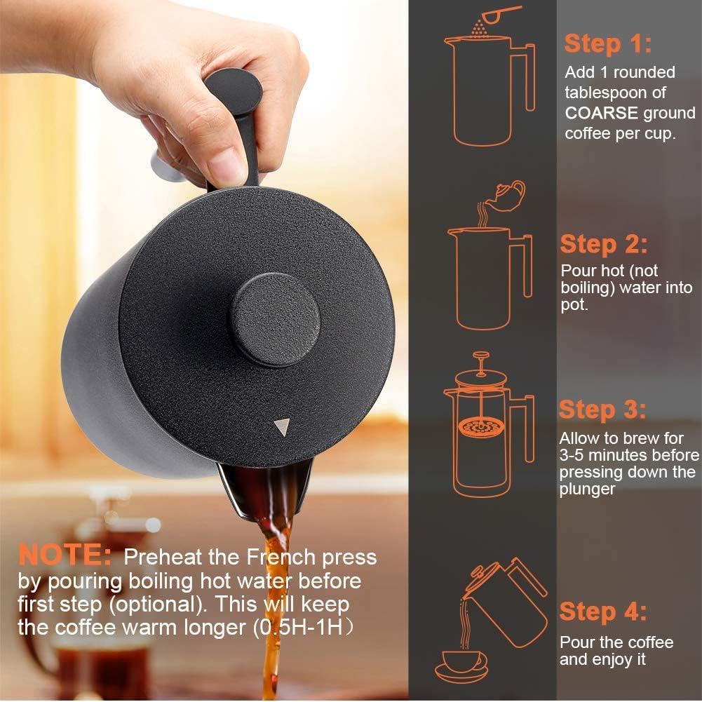 Cafetera de Émbolo Francesa Secura SFP-34DPB 1L Acero Inoxidable