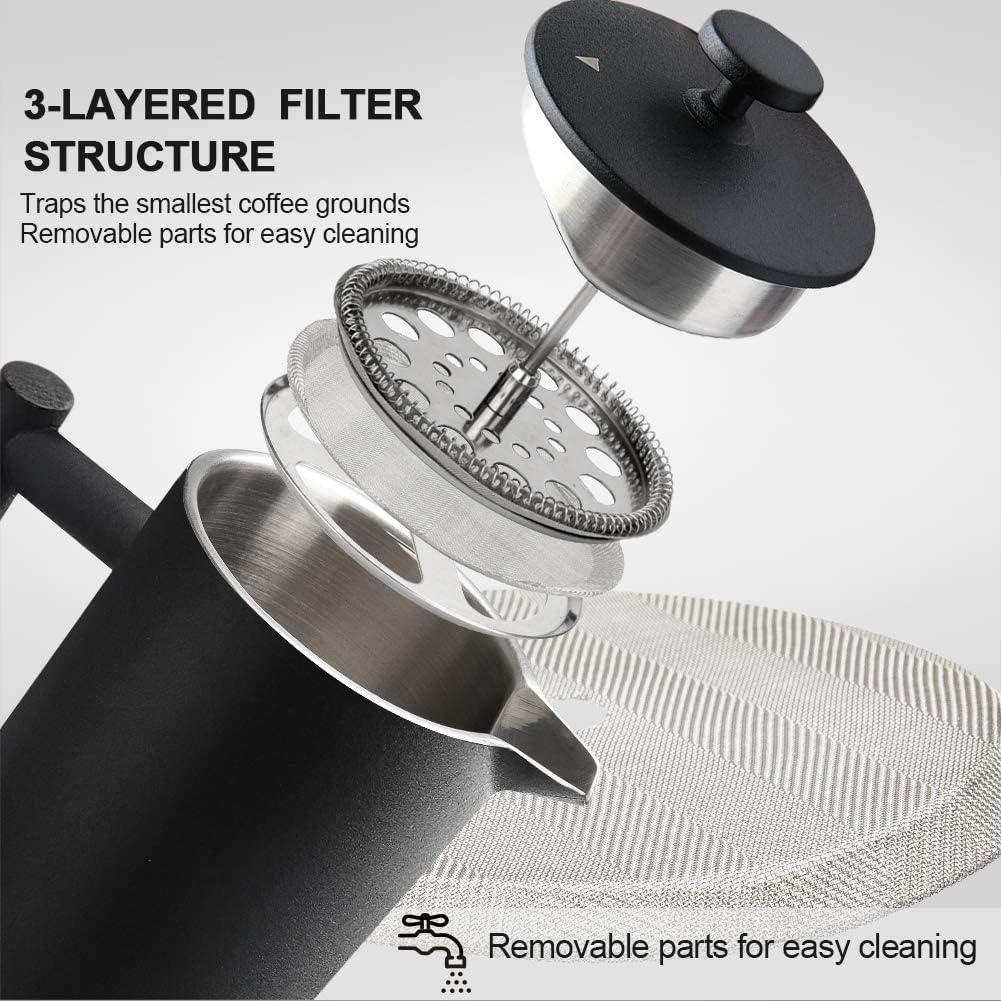 Cafetera de Émbolo Francesa Secura SFP-34DPB 1L Acero Inoxidable