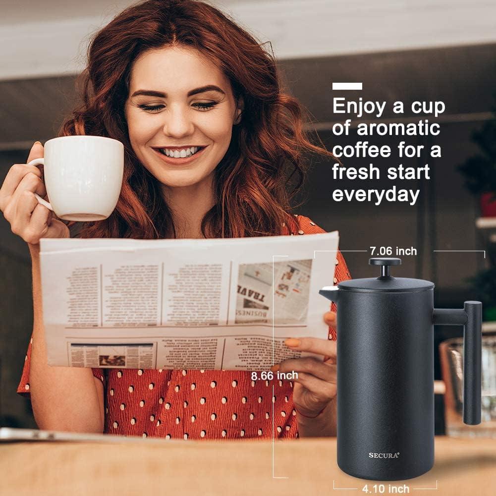 Cafetera de Émbolo Francesa Secura SFP-34DPB 1L Acero Inoxidable
