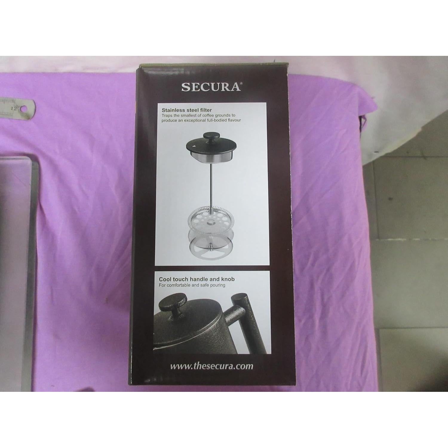 Cafetera de Émbolo Francesa Secura SFP-34DPB 1L Acero Inoxidable