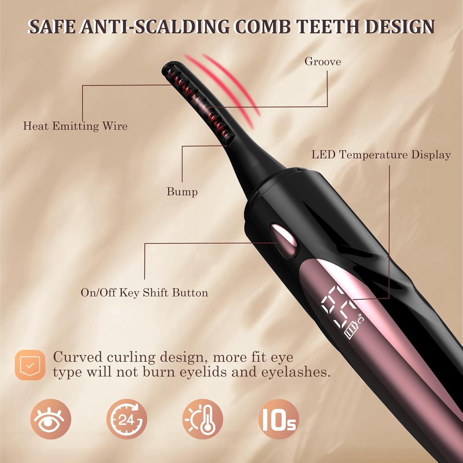 Rizador de Pestañas Eléctrico Gacavks Negro 4 Modos USB