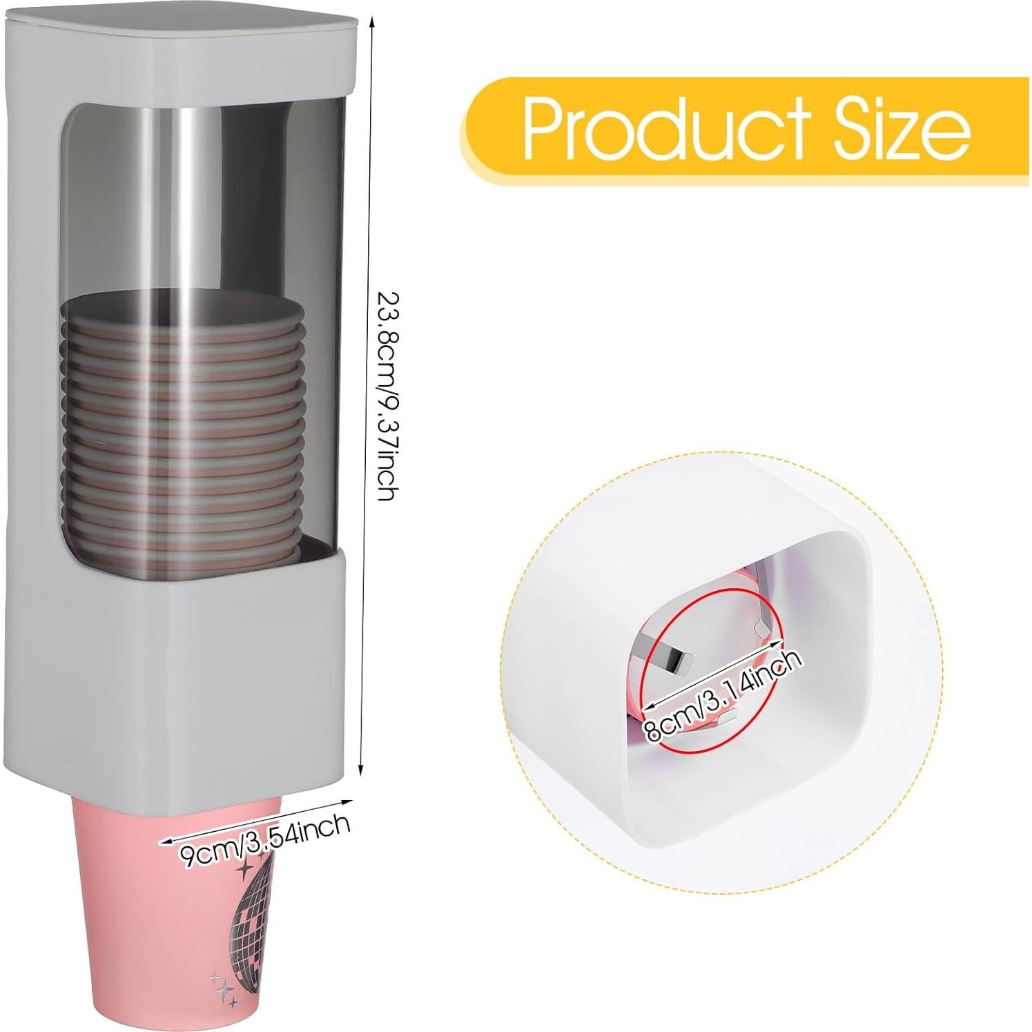 Dispensador de Vasos Molain de Pared para Vasos Desechables 3-5oz