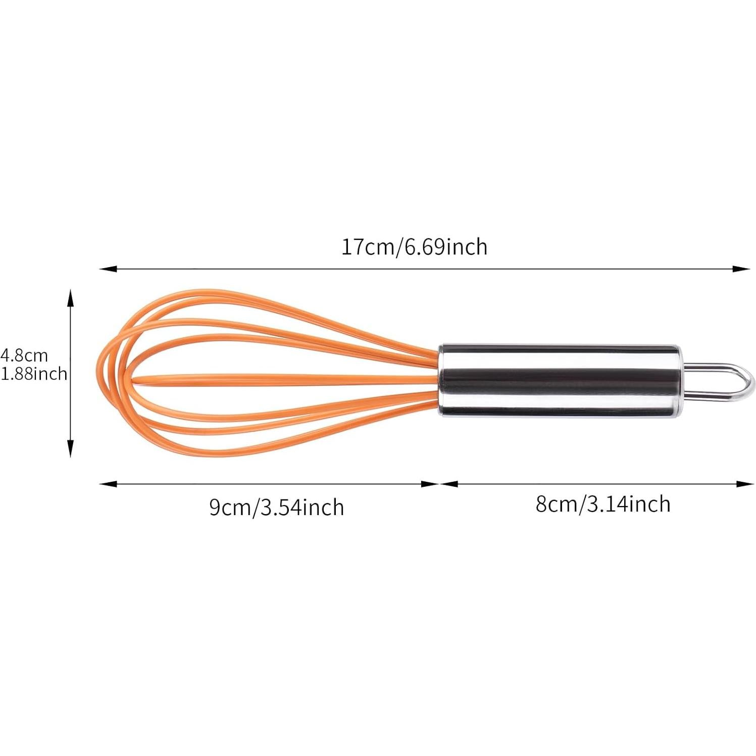 Batidores de Cocina BAEKZ Mini Silicona Acero Inoxidable 15.5cm
