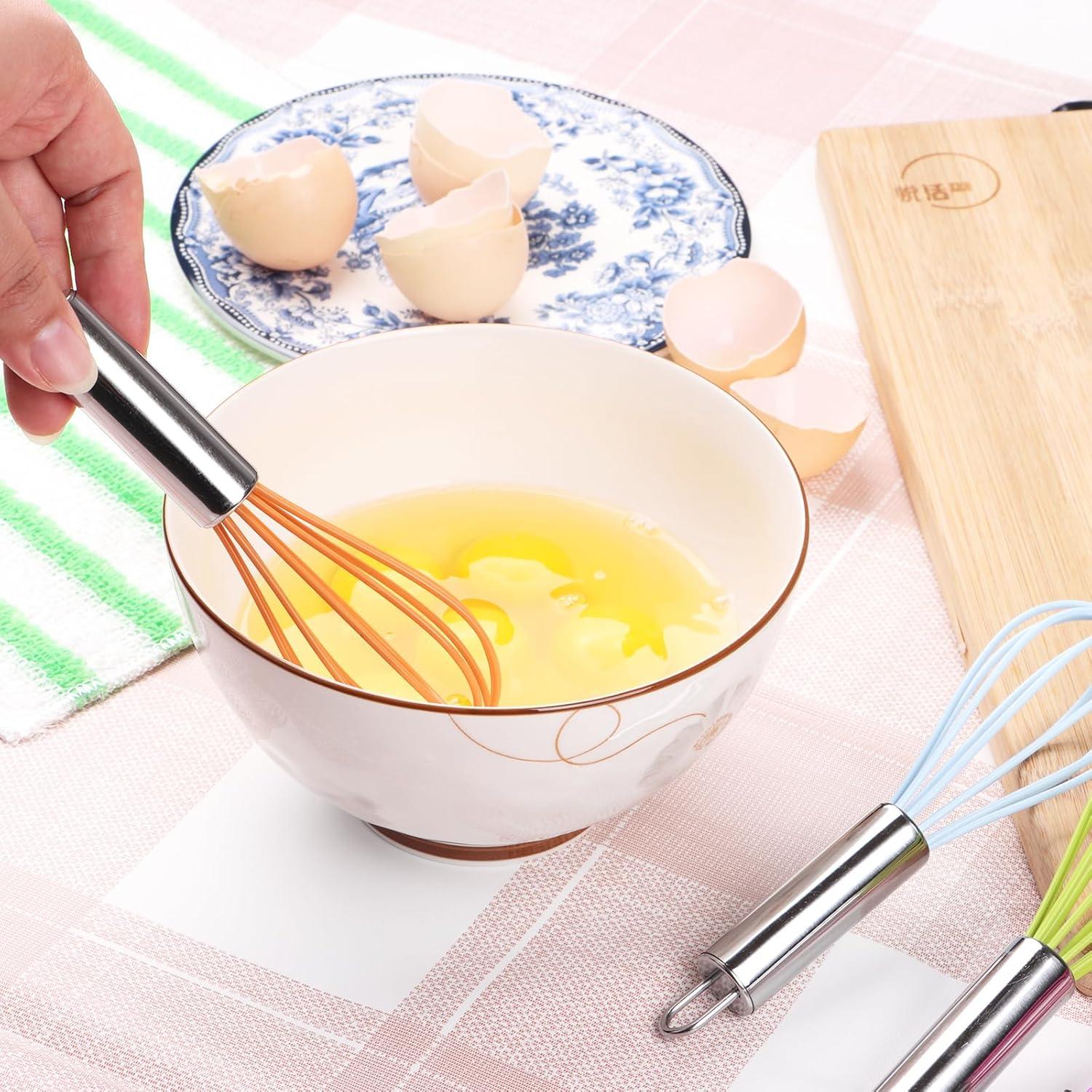 Batidores de Cocina BAEKZ Mini Silicona Acero Inoxidable 15.5cm