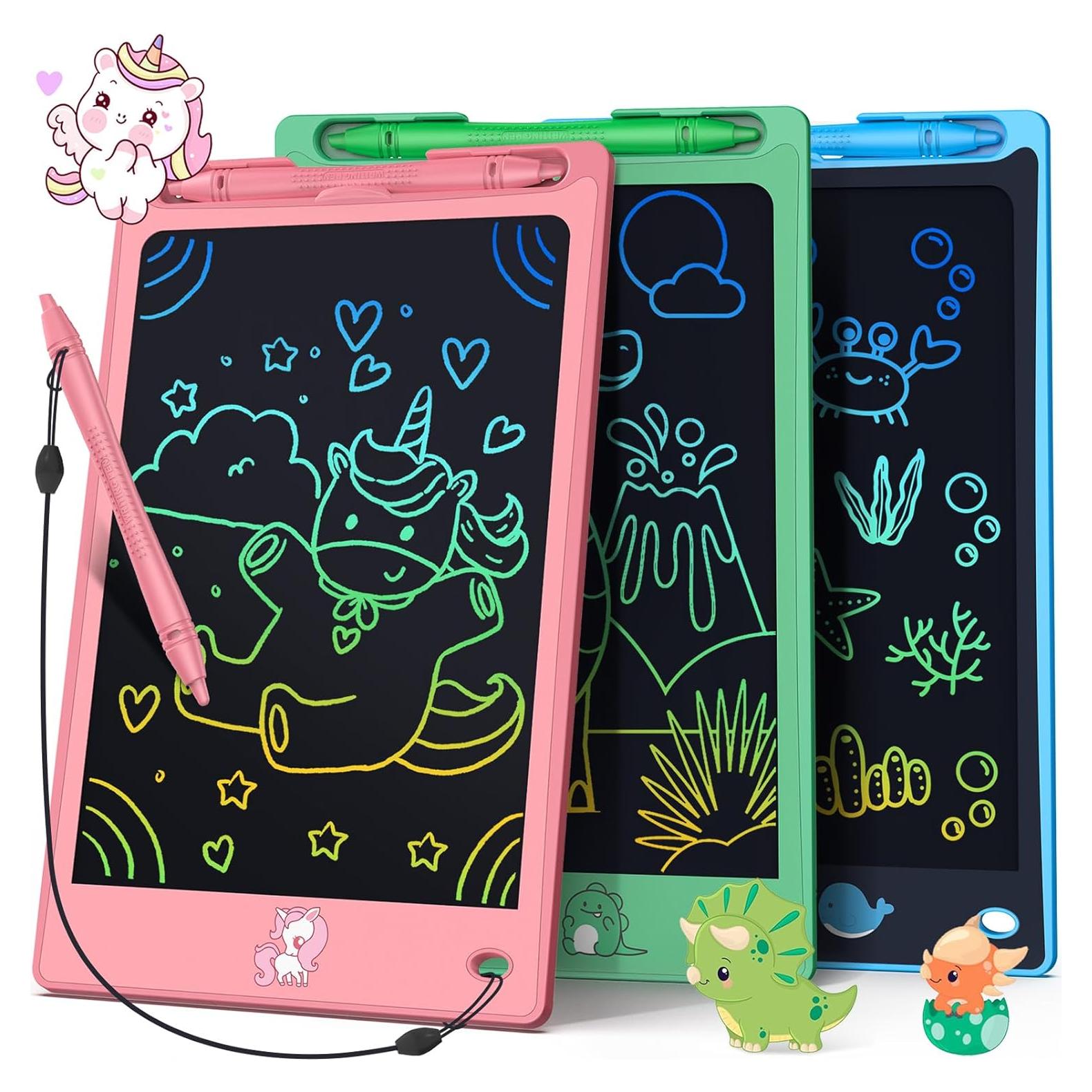 Tablet de Escritura LCD FLUESTON 8.8" 3 Paquetes para Niños