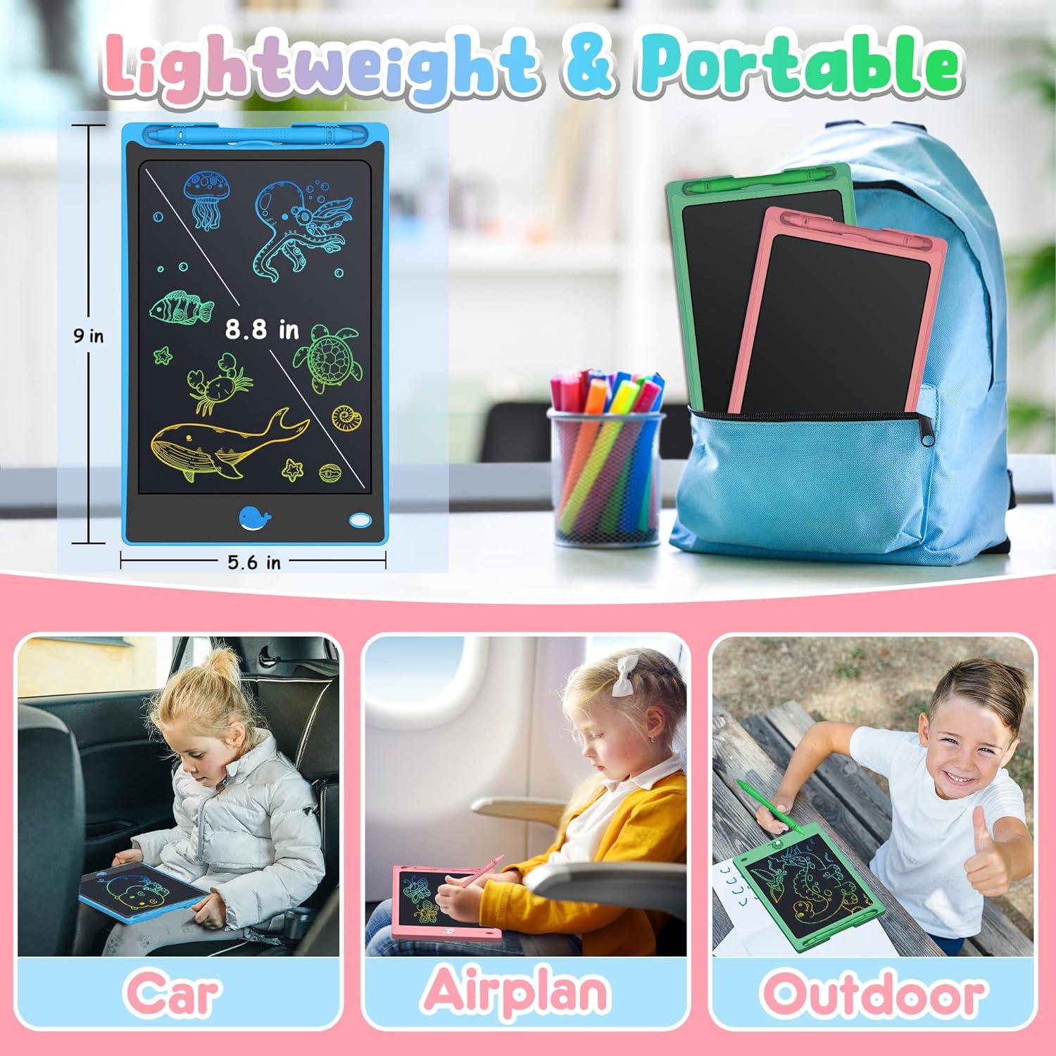 Tablet de Escritura LCD FLUESTON 8.8" 3 Paquetes para Niños