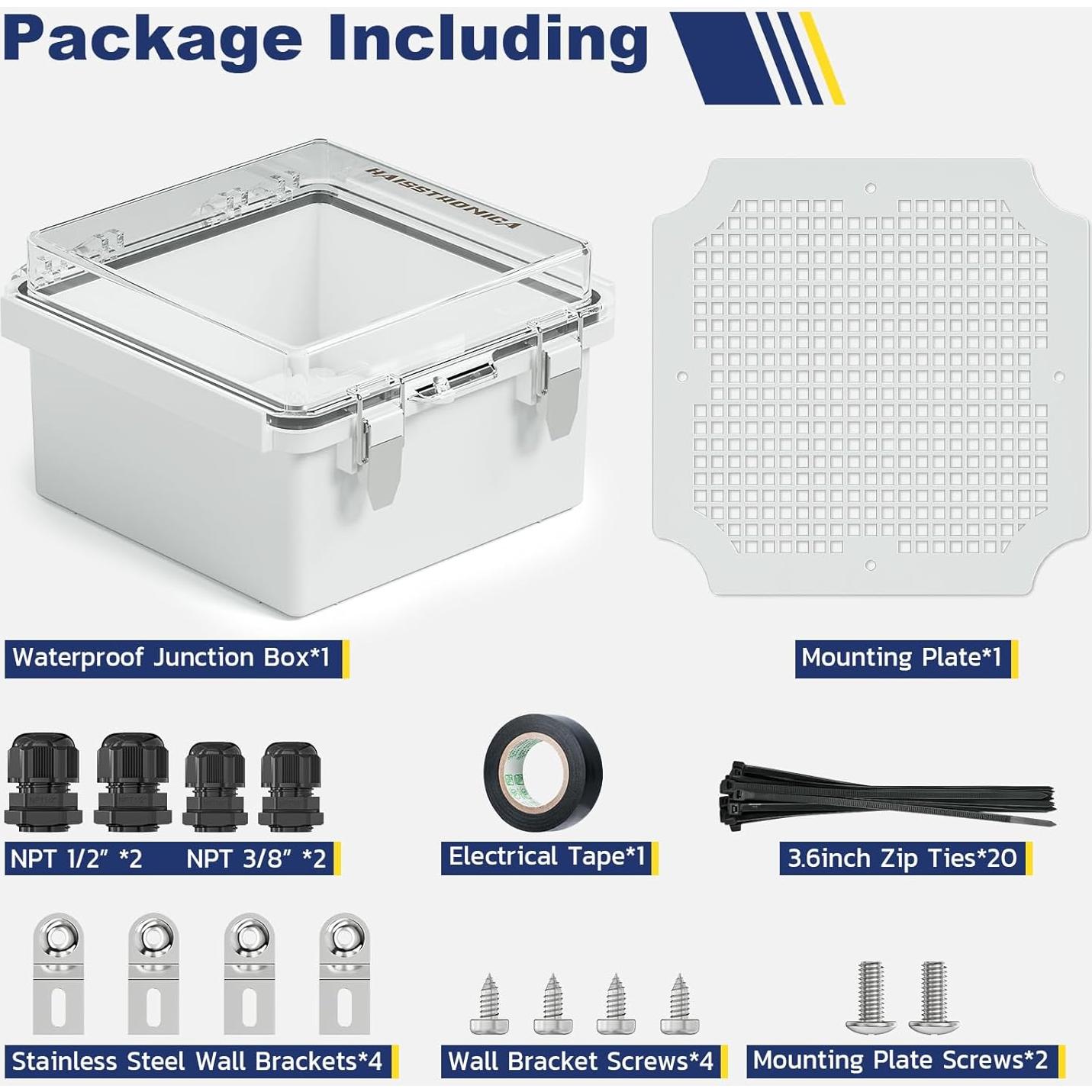 Caja Eléctrica Impermeable Haisstronica 15x15x8.9 cm IP67