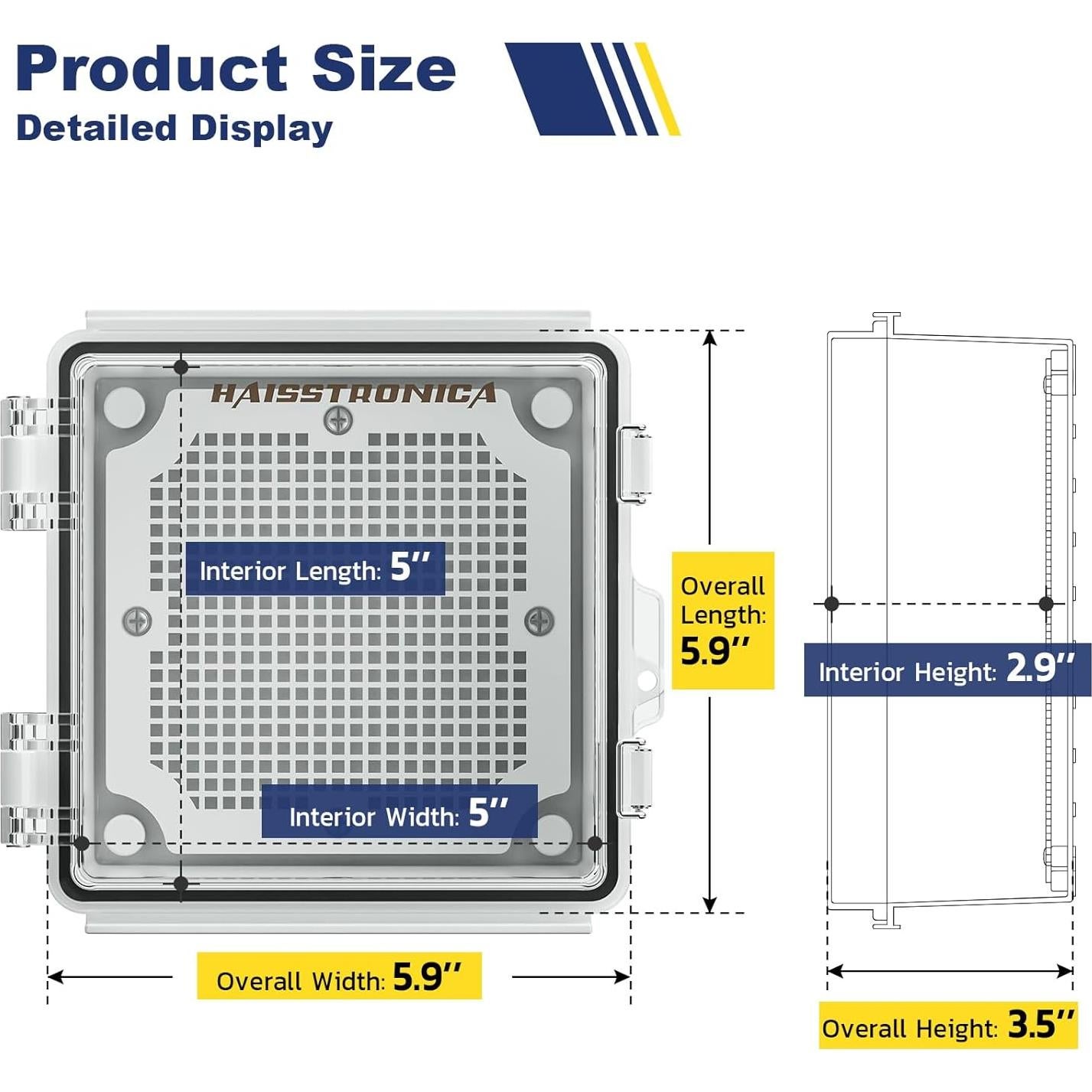 Caja Eléctrica Impermeable Haisstronica 15x15x8.9 cm IP67