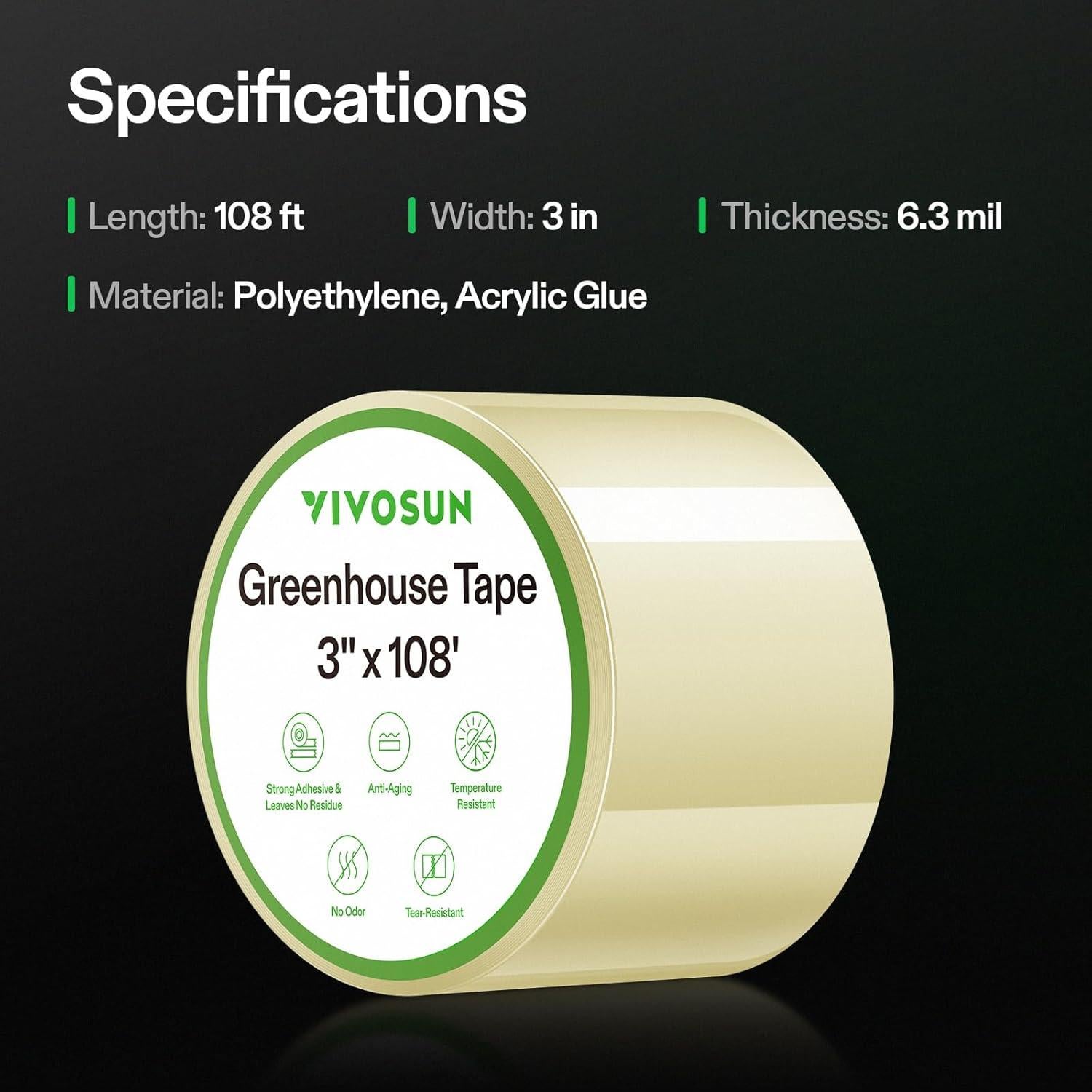 Cinta de Reparación VIVOSUN 7.62 cm x 32.92 m Transparente