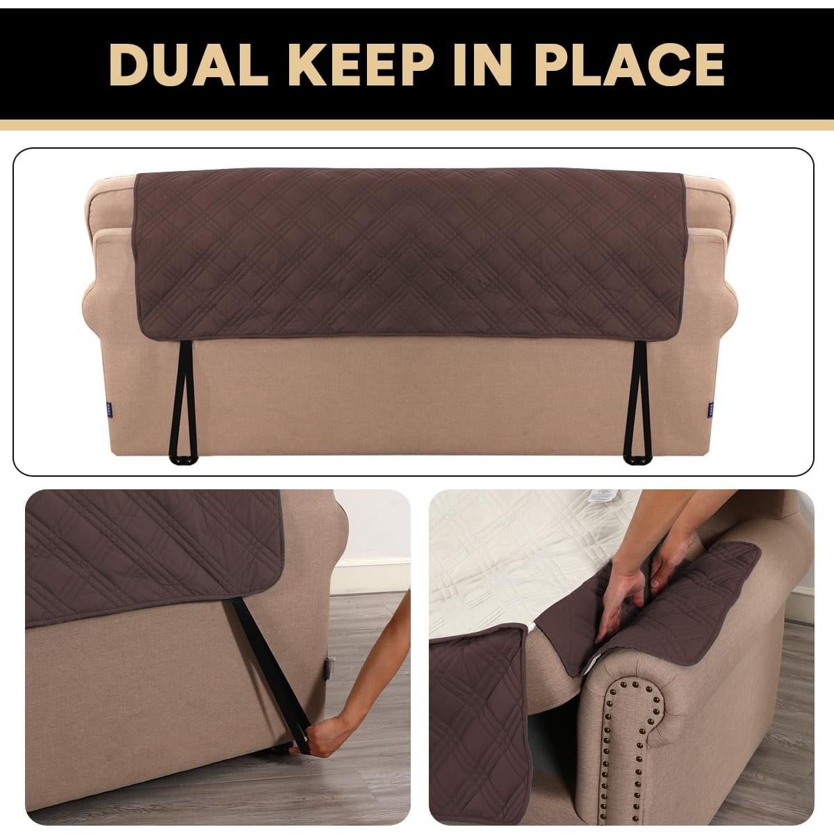 Cubierta de Sofá XL Impermeable PrinceDeco Marrón Antideslizante