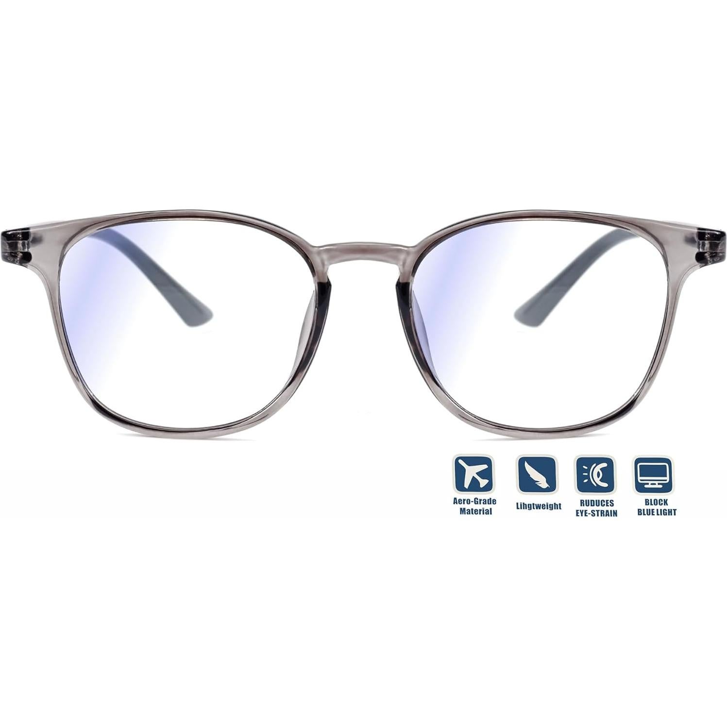 Gafas de Distancia Jcuangr -200 Dioptrías, TR90, Gris Claro