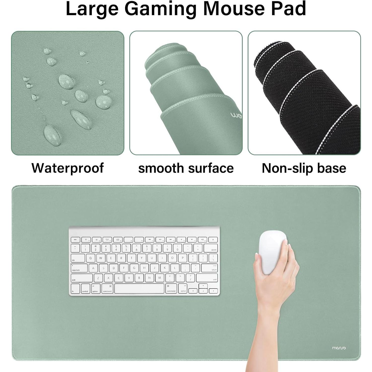 Conjunto Alfombrilla de Teclado y Ratón Ergonómico Mosiso Verde