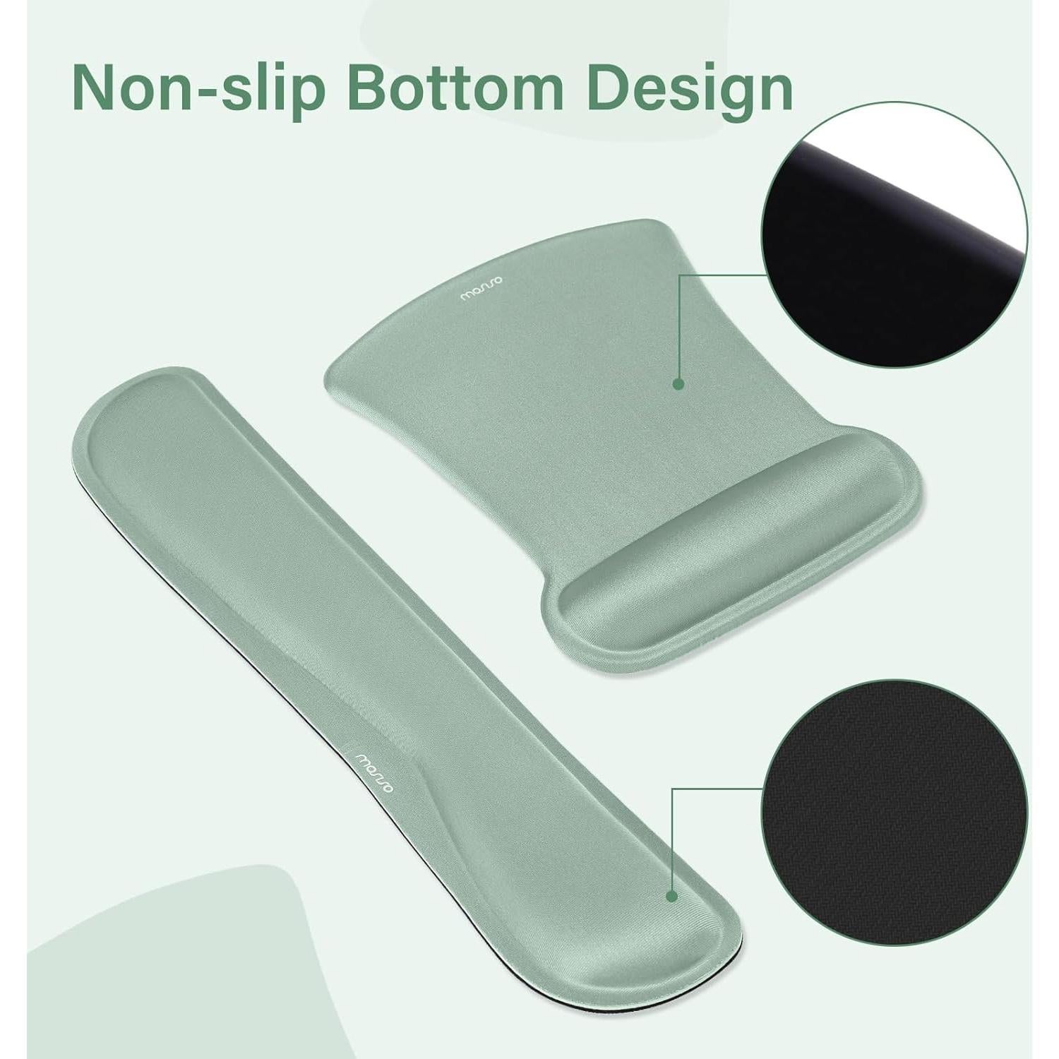 Conjunto Alfombrilla de Teclado y Ratón Ergonómico Mosiso Verde