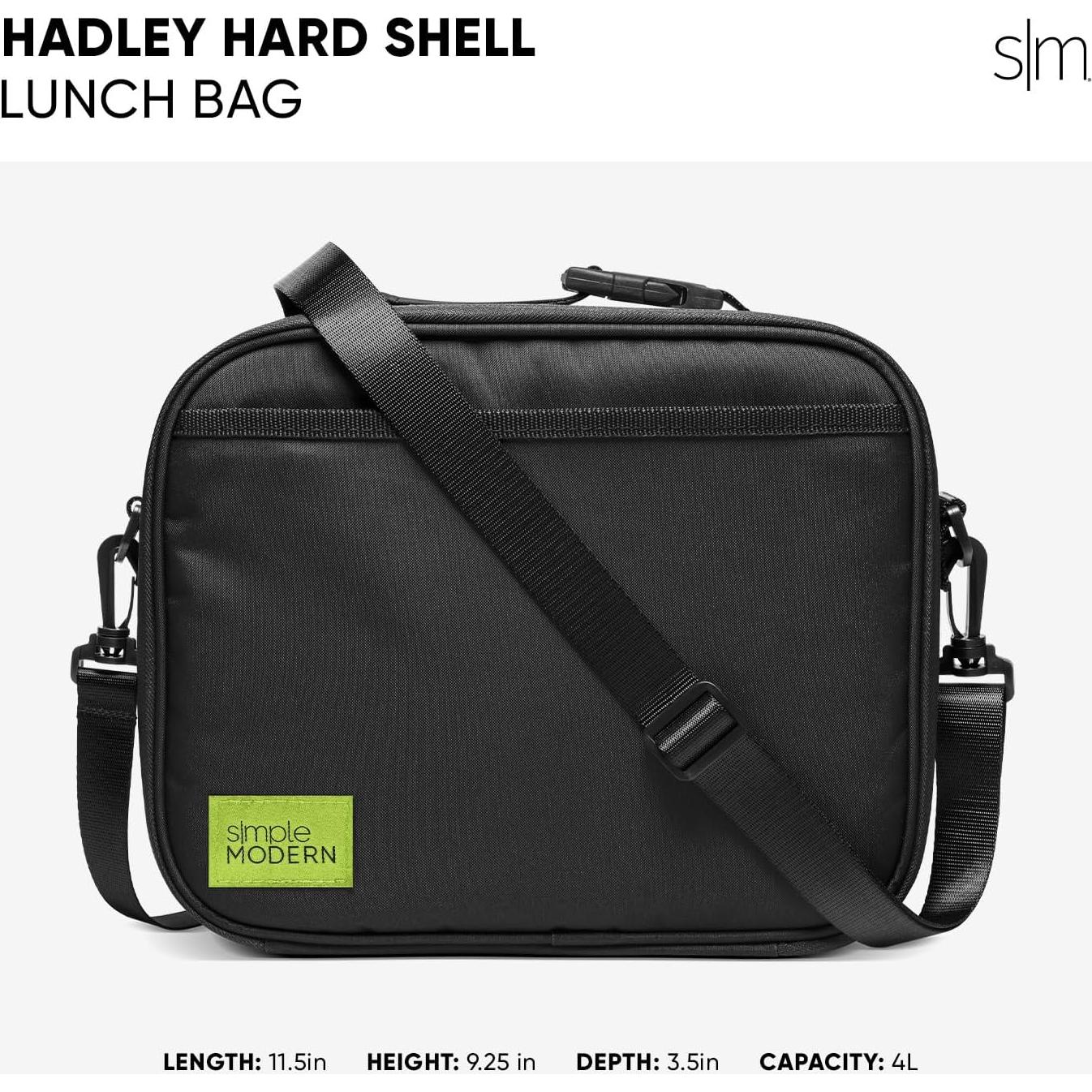 Bolsa de Almuerzo Simple Modern Hadley 4L Negra con Correa