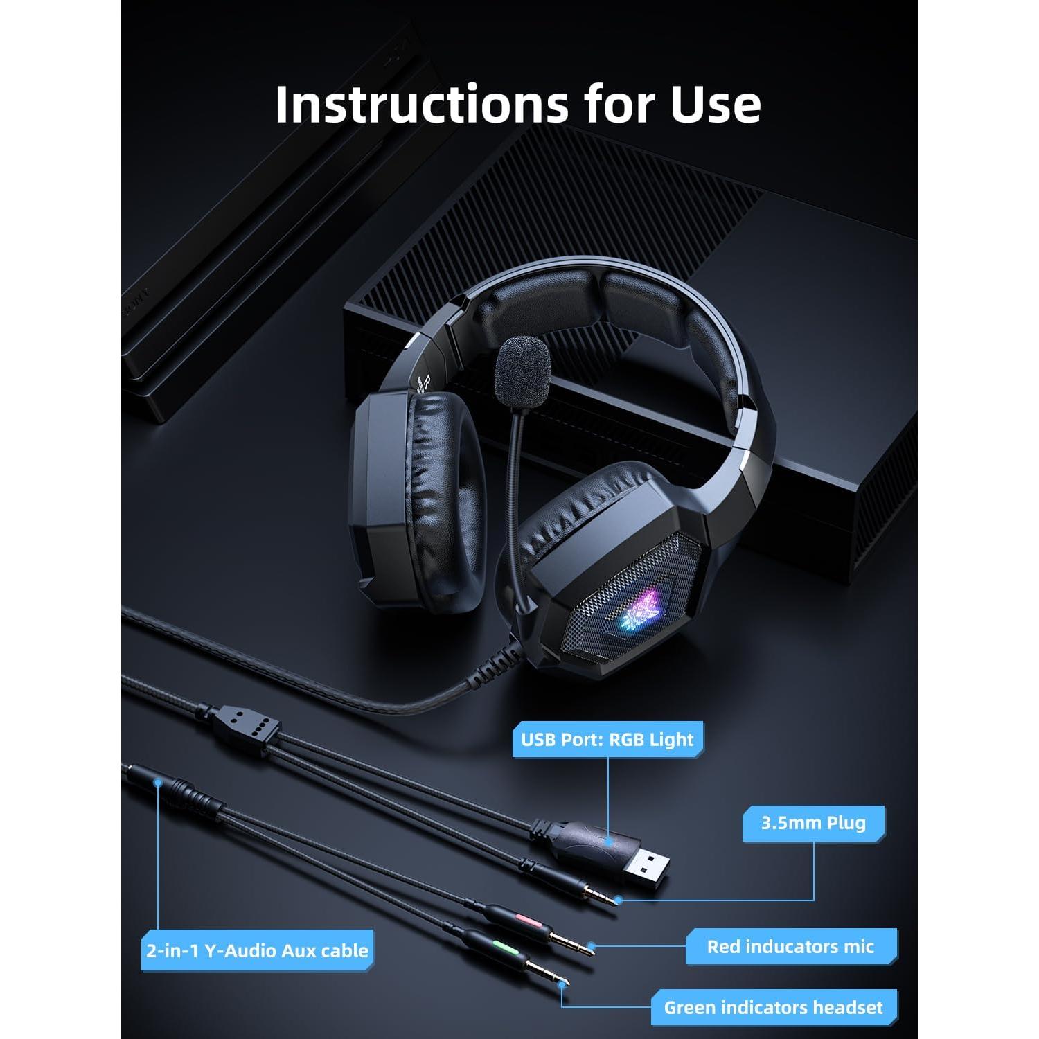 Auriculares para Juegos Nanddi K8 con Micrófono y RGB 7.1