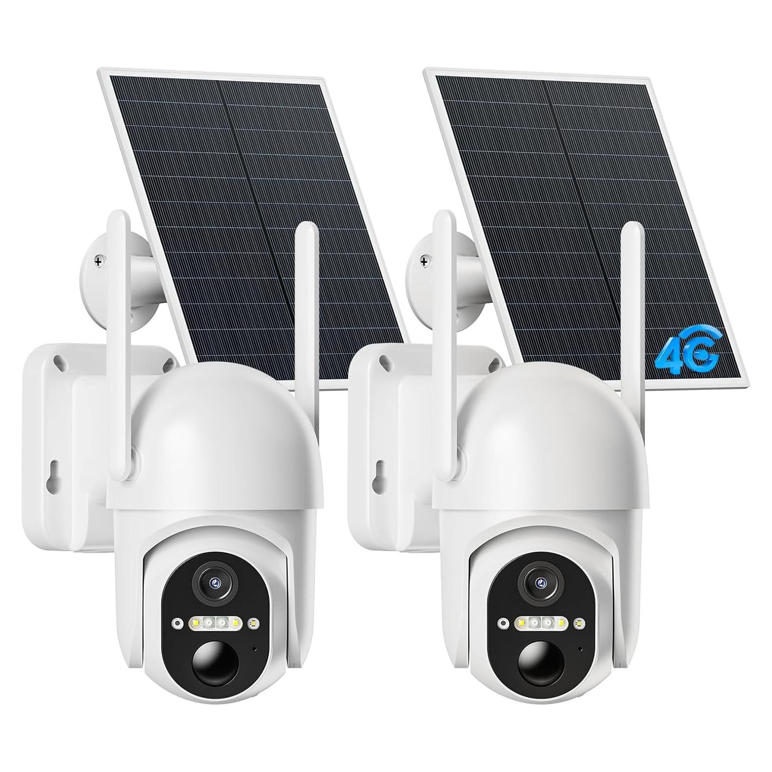 Cámaras de Seguridad Solar 4G LTE ELYSOO - Paquete de 2, 2K HD