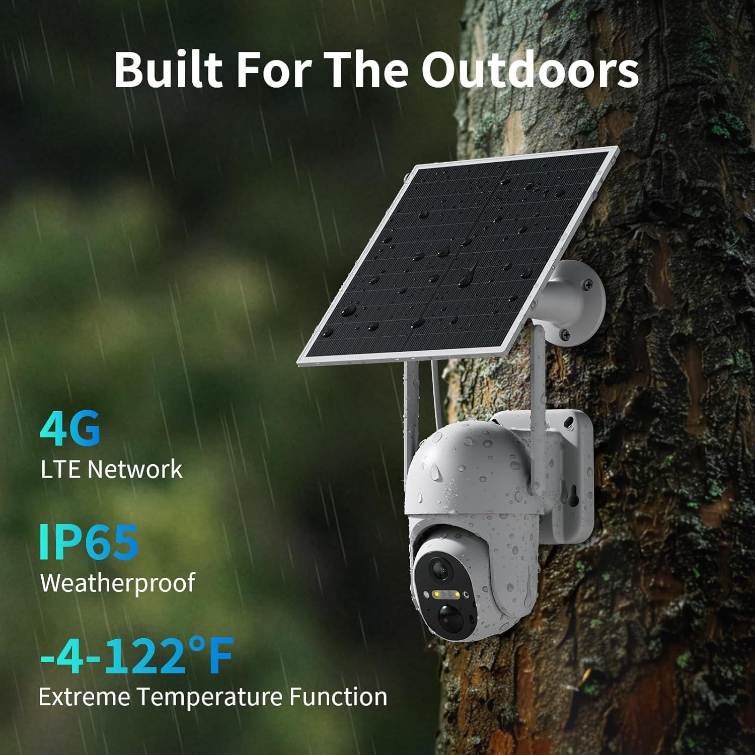 Cámaras de Seguridad Solar 4G LTE ELYSOO - Paquete de 2, 2K HD