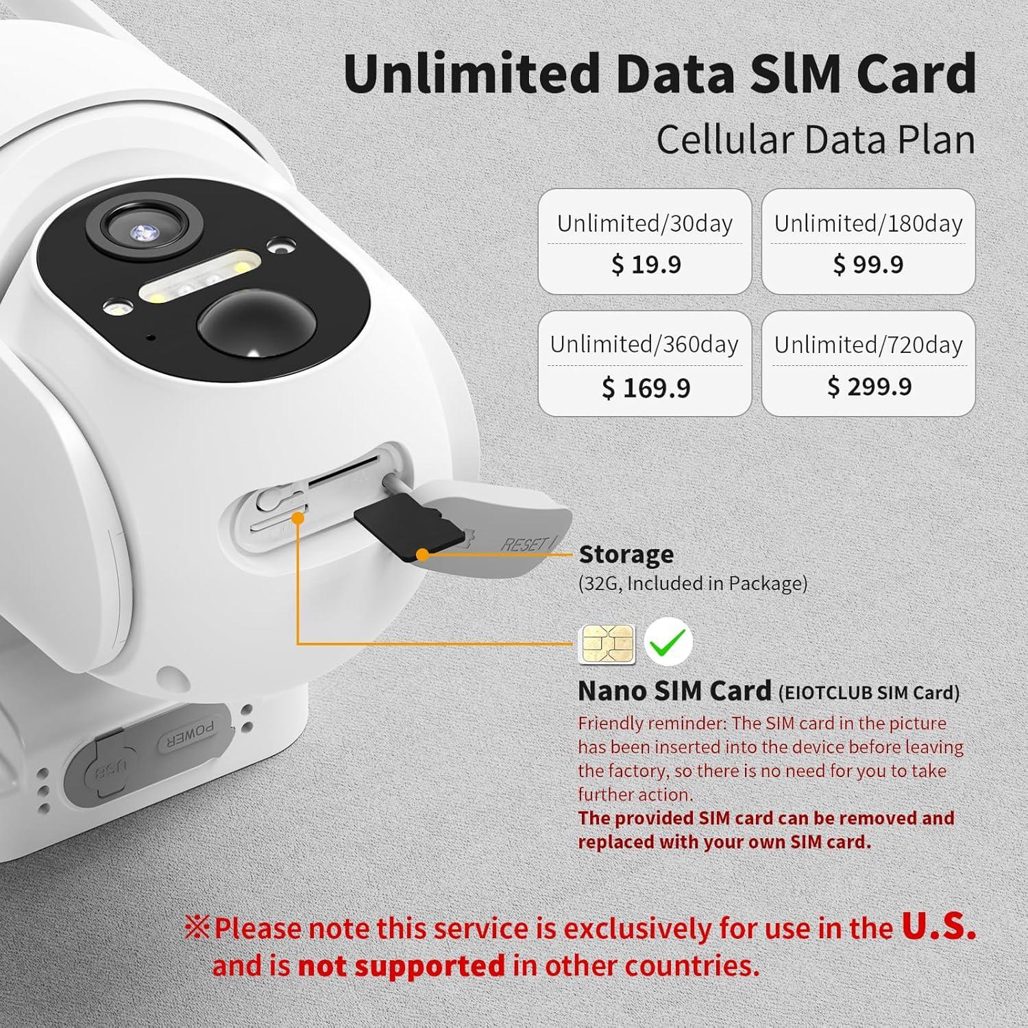Cámaras de Seguridad Solar 4G LTE ELYSOO - Paquete de 2, 2K HD
