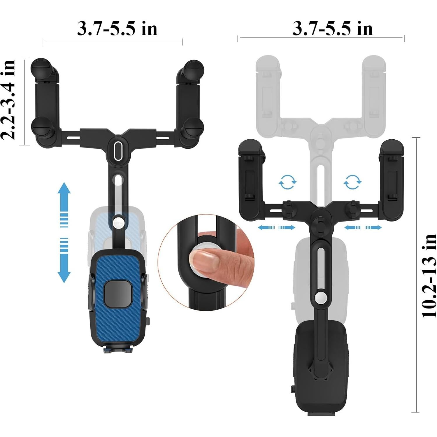 Soporte para Teléfono en Espejo Retrovisor JDHDL Ajustable Azul