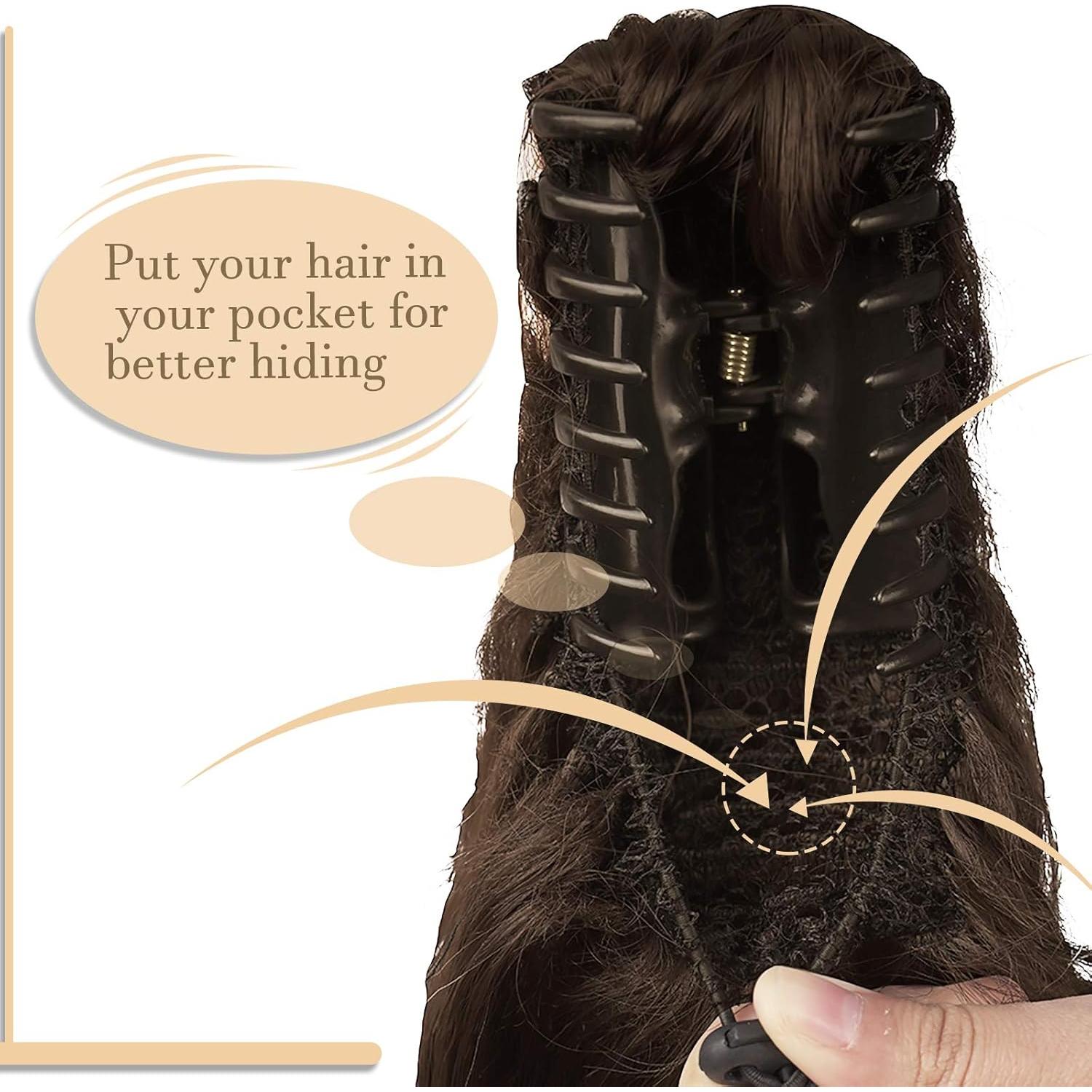 Extensión de Cola de Caballo Sofeiyan 33 cm Rizada Clip Natural