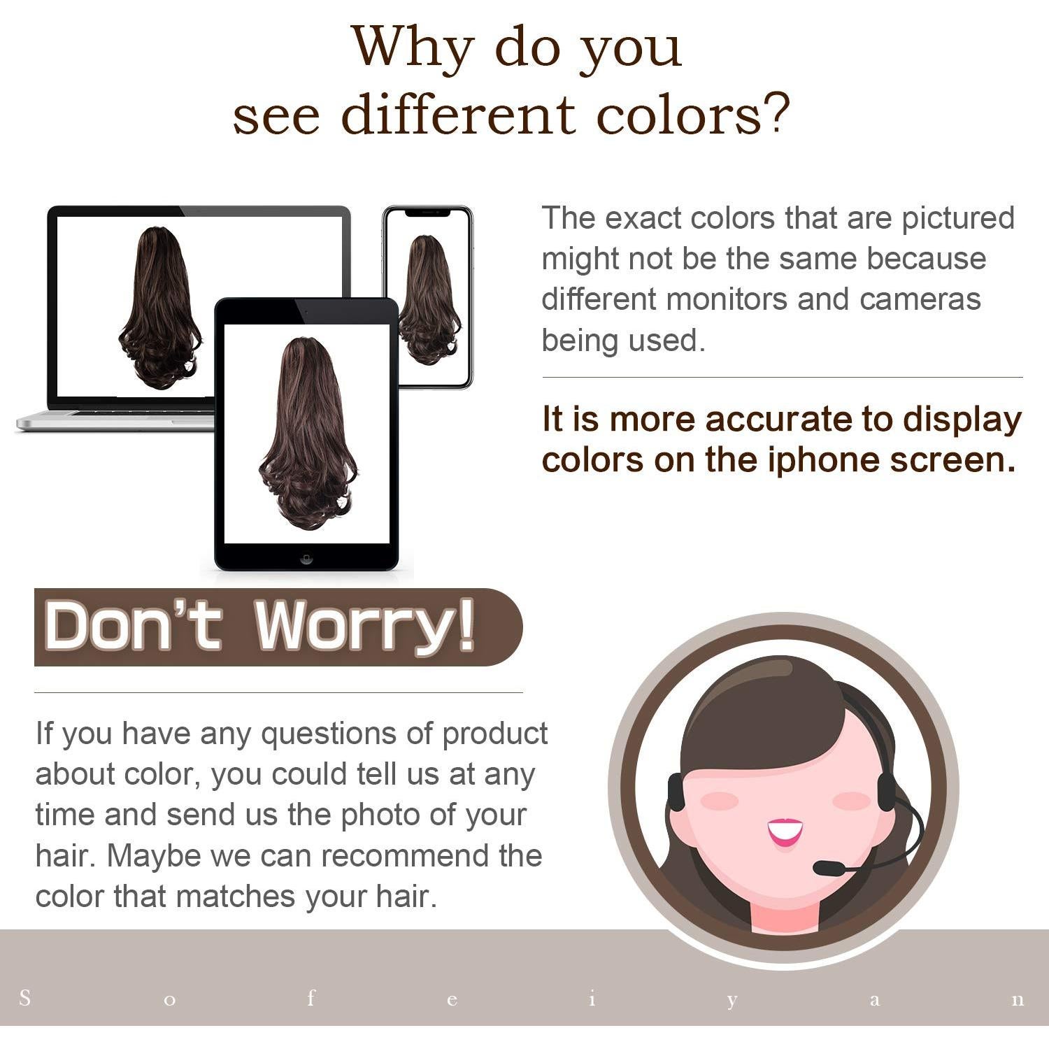 Extensión de Cola de Caballo Sofeiyan 33 cm Rizada Clip Natural