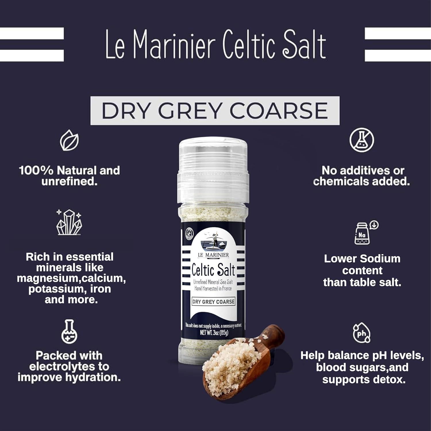 Sal Marina Gruesa Le Marinier 85g Molinillo Recargable