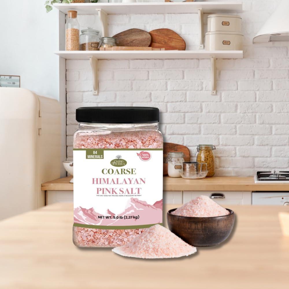 Sal Rosa del Himalaya Good Tierra 2.27 kg - Gruesa, Ideal para Baños
