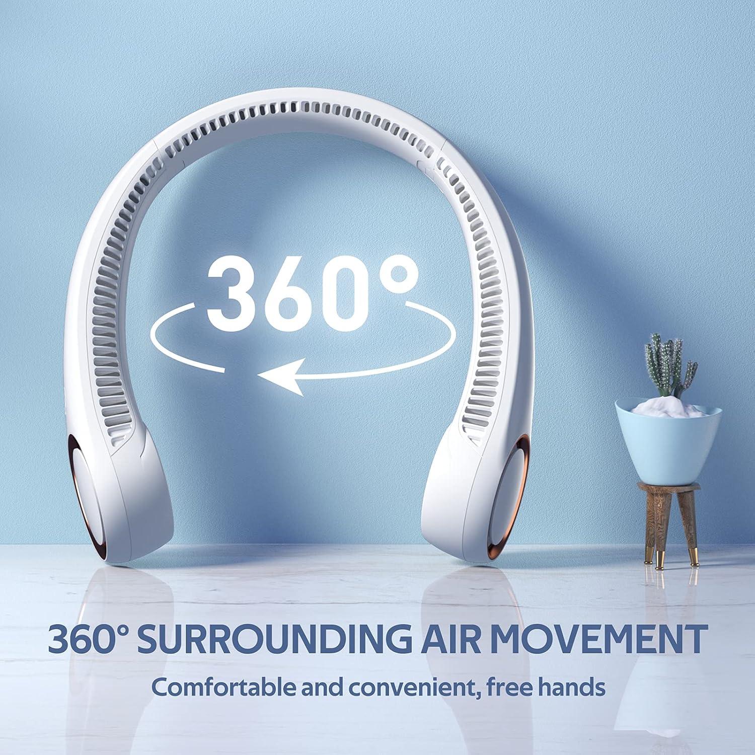 Ventilador de Cuello Portátil Penkou Blanco 4000mAh 3 Velocidades