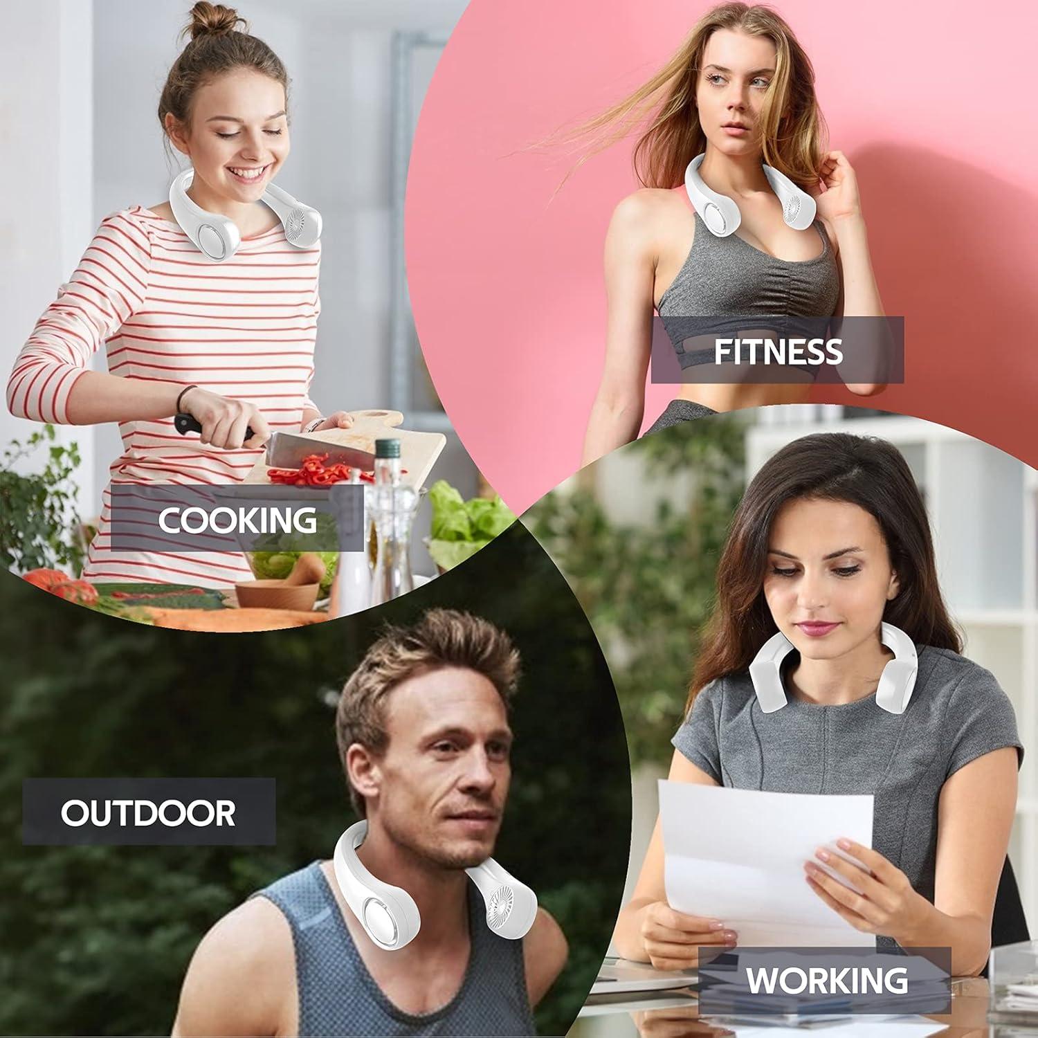 Ventilador de Cuello Portátil Penkou Blanco 4000mAh 3 Velocidades