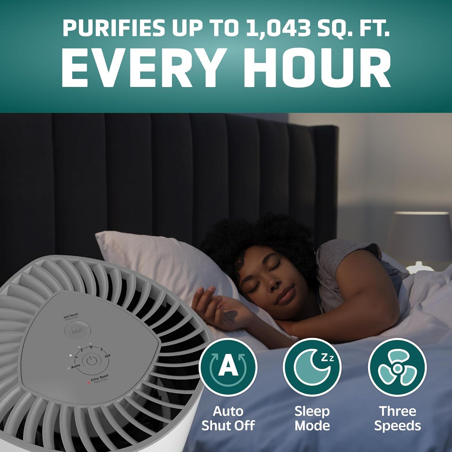 Purificador de Aire GermGuardian AirSafe+ HEPA 1043 ft² Blanco