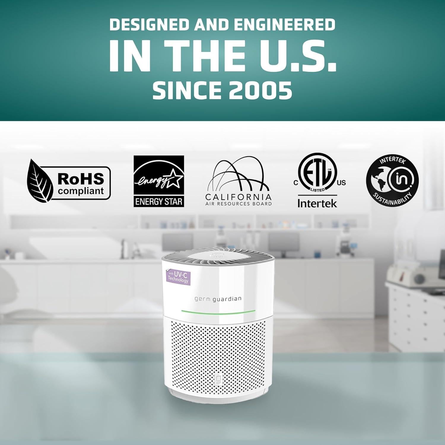 Purificador de Aire GermGuardian AirSafe+ HEPA 1043 ft² Blanco