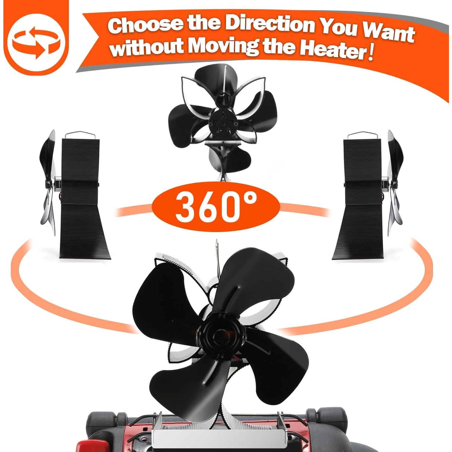 Ventilador de Estufa de Leña Miaton 4 Palas Eficiente y Silencioso