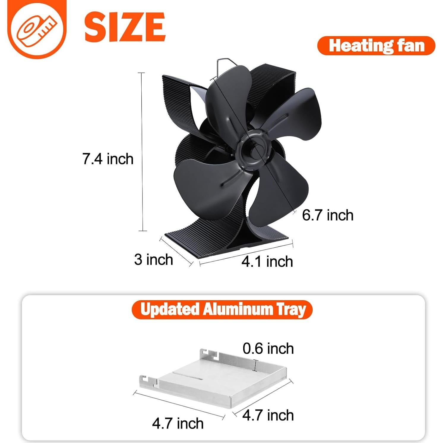 Ventilador de Estufa de Leña Miaton 4 Palas Eficiente y Silencioso