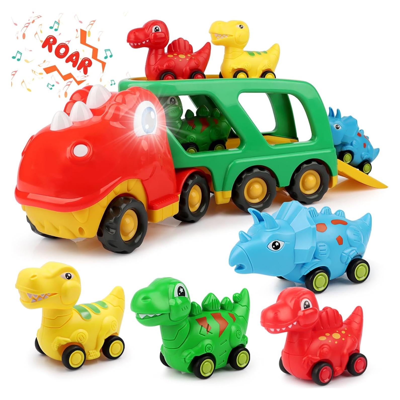 Camión Transportador de Dinosaurios Nicmore 5 en 1 para Niños