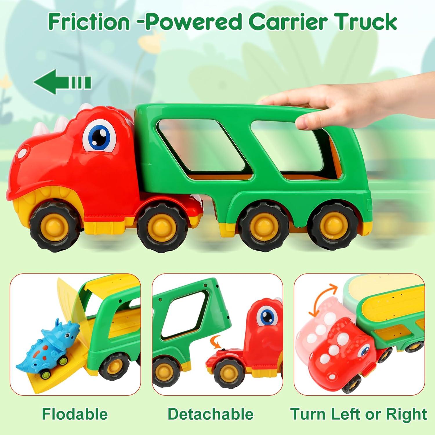 Camión Transportador de Dinosaurios Nicmore 5 en 1 para Niños