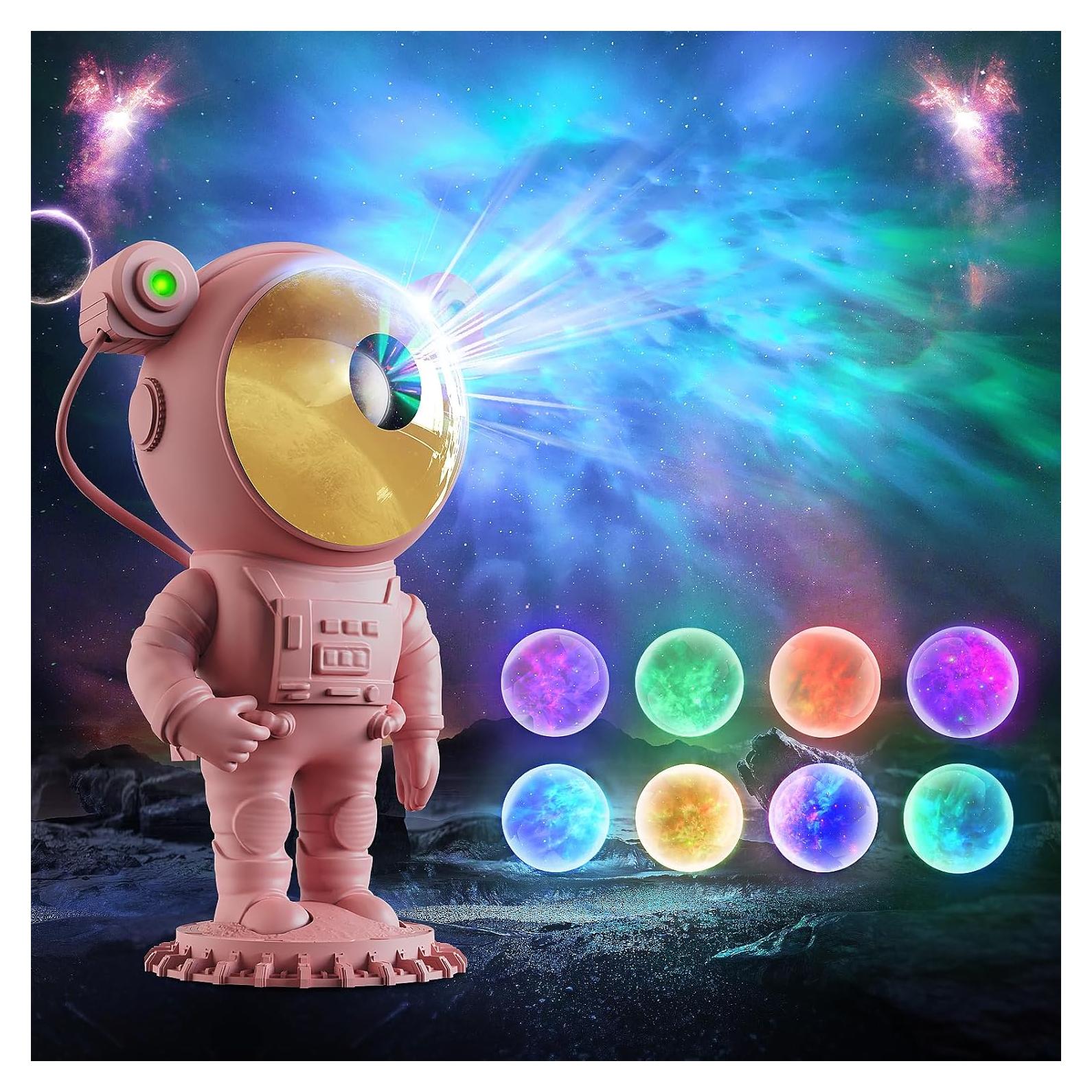 Proyector de Estrellas LPONGPOCUI Astronauta Rosa con Control Remoto