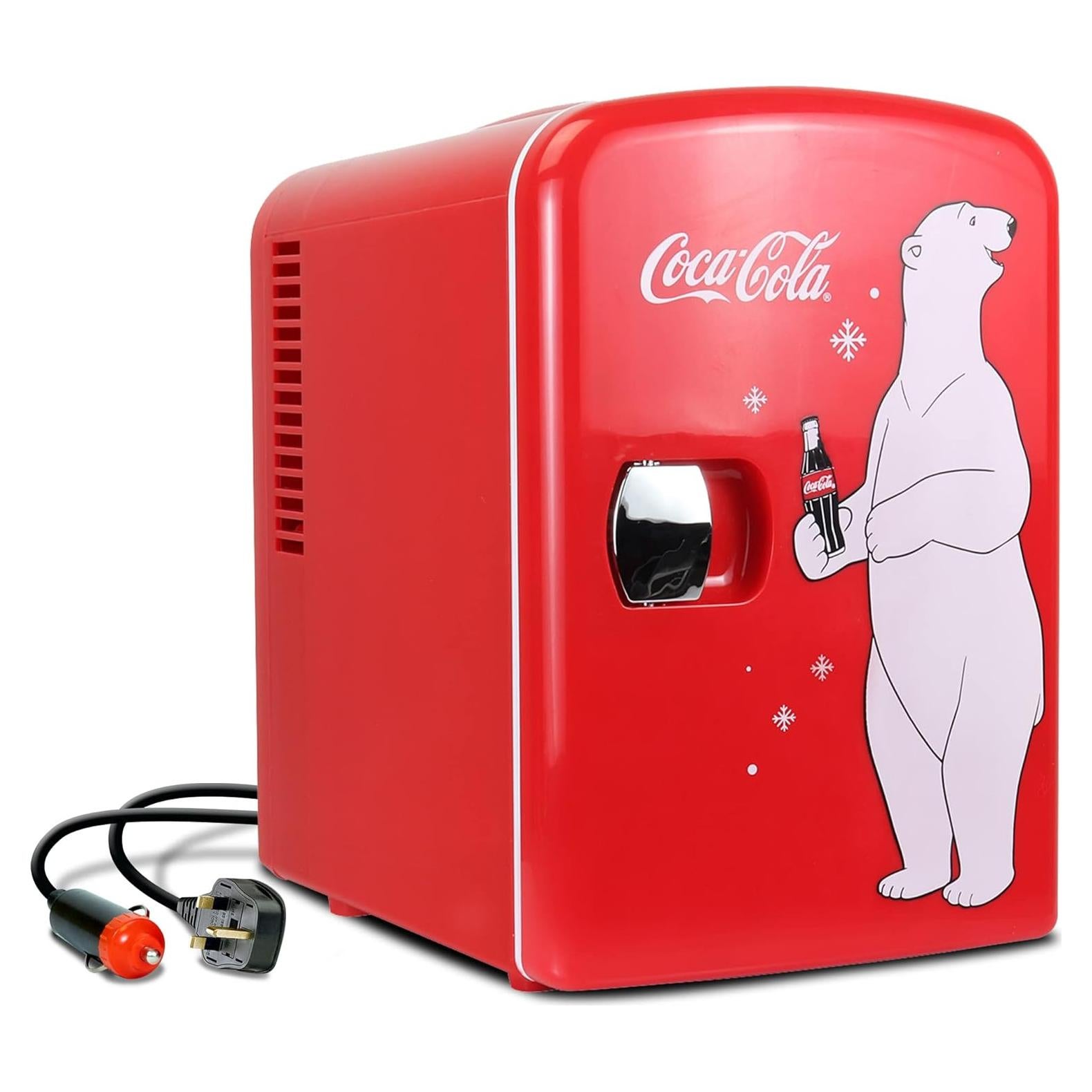Coca Cola Polar Bear Mini Fridge Compact and Cute Refrigerator for Bedroom Office Dorm Travel Skincare Snacks and Drinks Small Portable Fridge with Adorable Polar Bear Design Perfect for Any Space