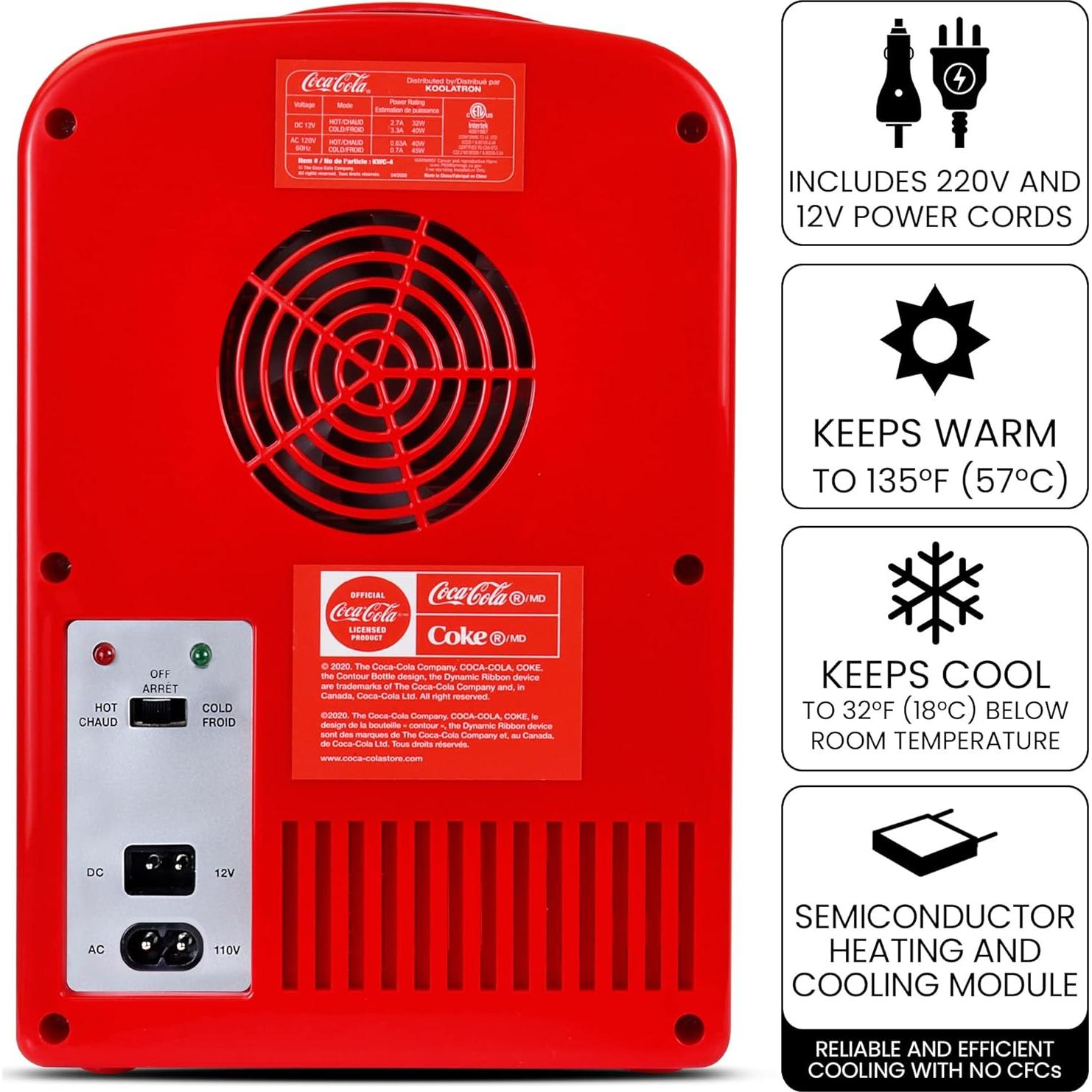 Coca Cola Polar Bear Mini Fridge Compact and Cute Refrigerator for Bedroom Office Dorm Travel Skincare Snacks and Drinks Small Portable Fridge with Adorable Polar Bear Design Perfect for Any Space