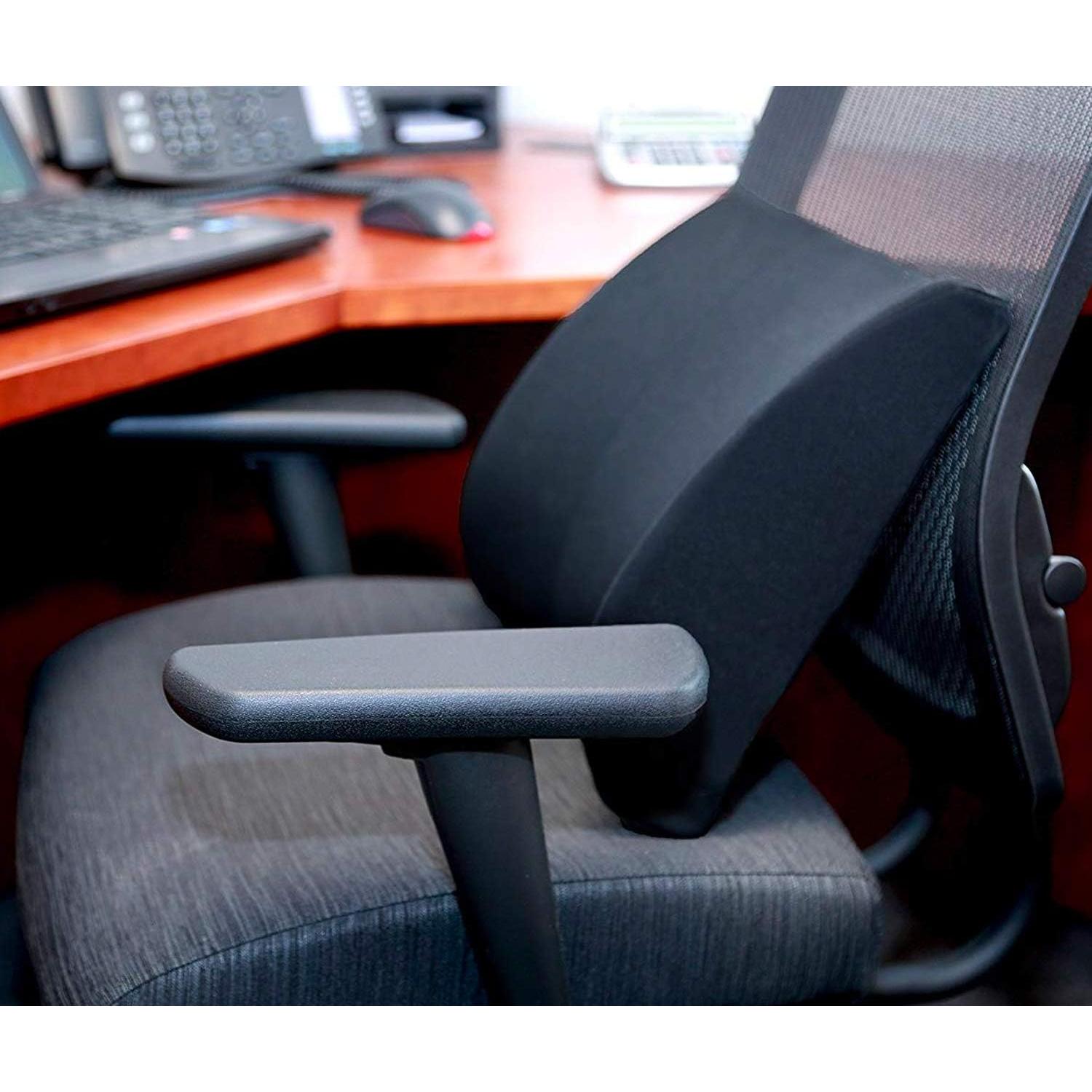 Cojín Lumbar DMI Espuma Viscoelástica Negro 35.56x33.02cm