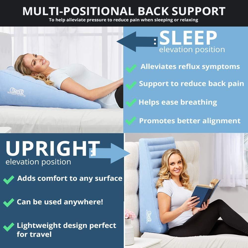 Cojín de cuña inflable Contour 81.3x61x17.8 cm para soporte lumbar