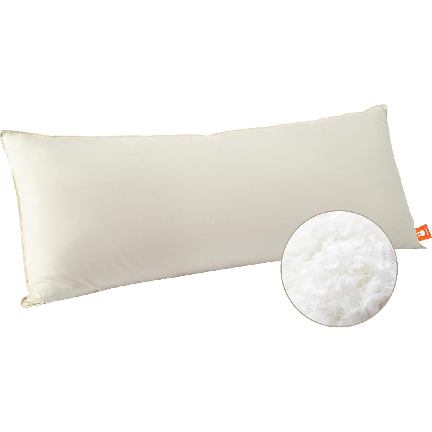 Almohada Corporal ZUBISU 20x72 cm Plumas de Ganso Orgánico