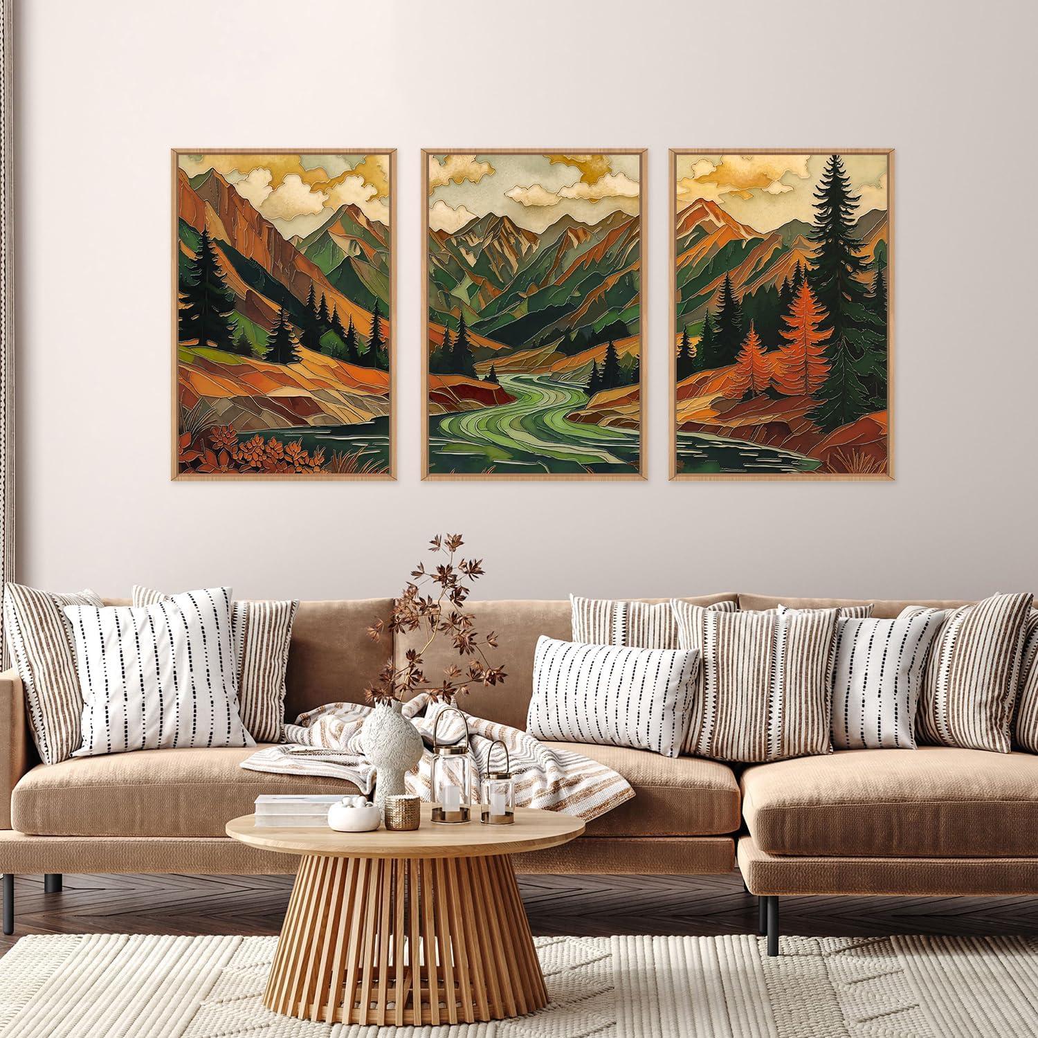 Conjunto de Arte de Pared Abstracto Boho HPINUB 60x90 cm