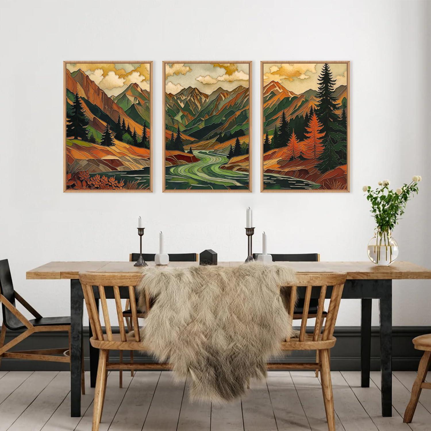 Conjunto de Arte de Pared Abstracto Boho HPINUB 60x90 cm